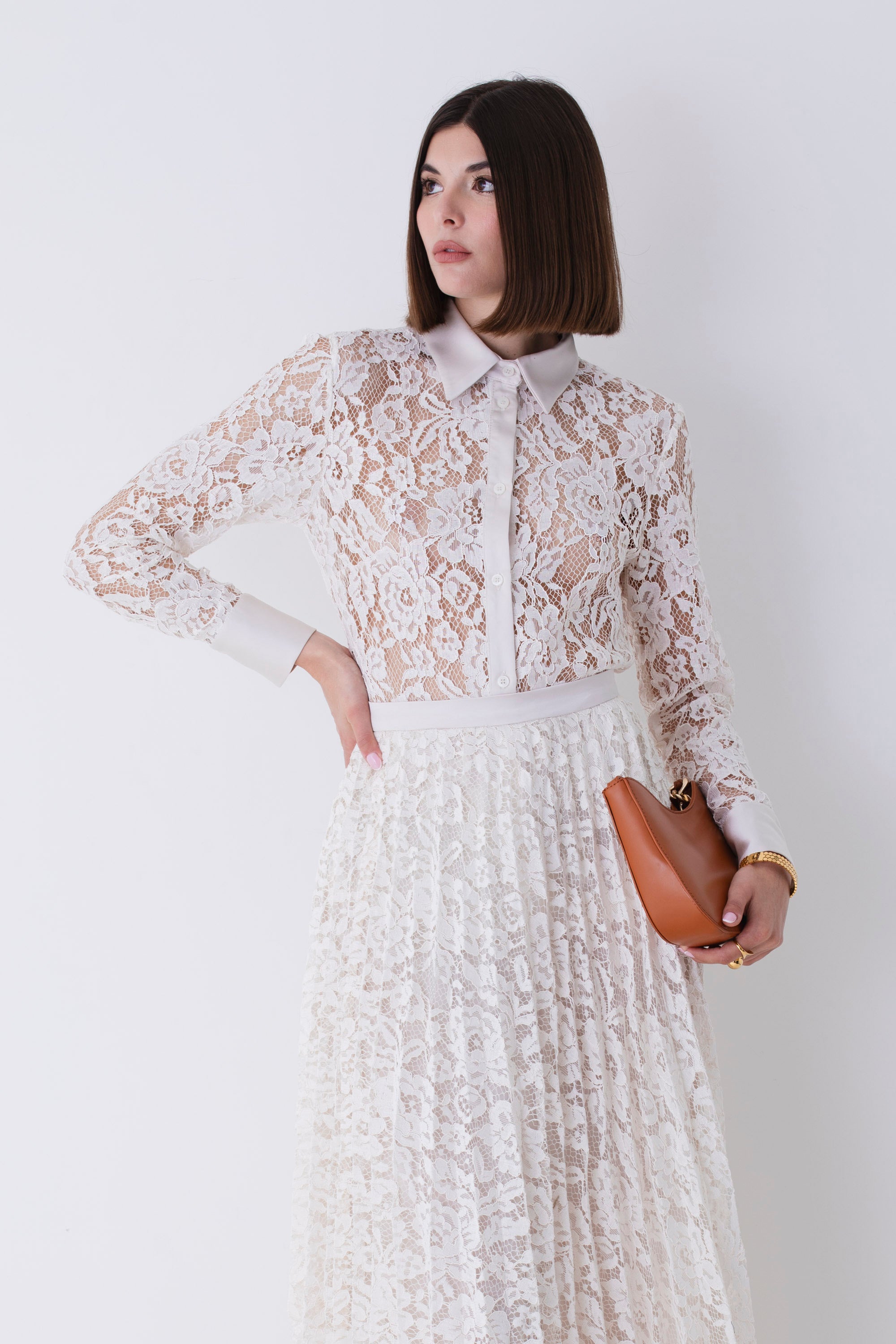Camicia in pizzo macramè - PE25