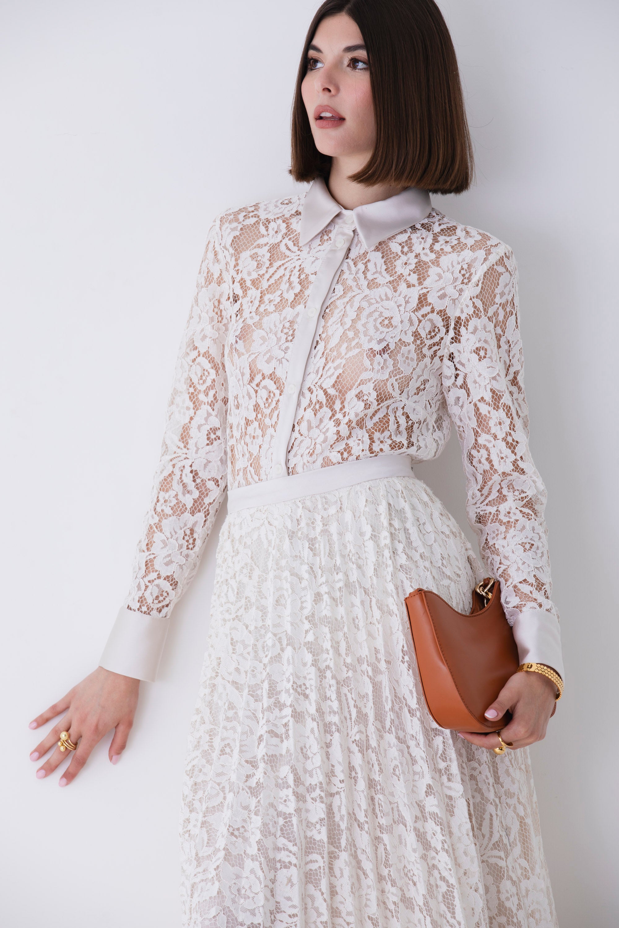 Camicia in pizzo macramè - PE25