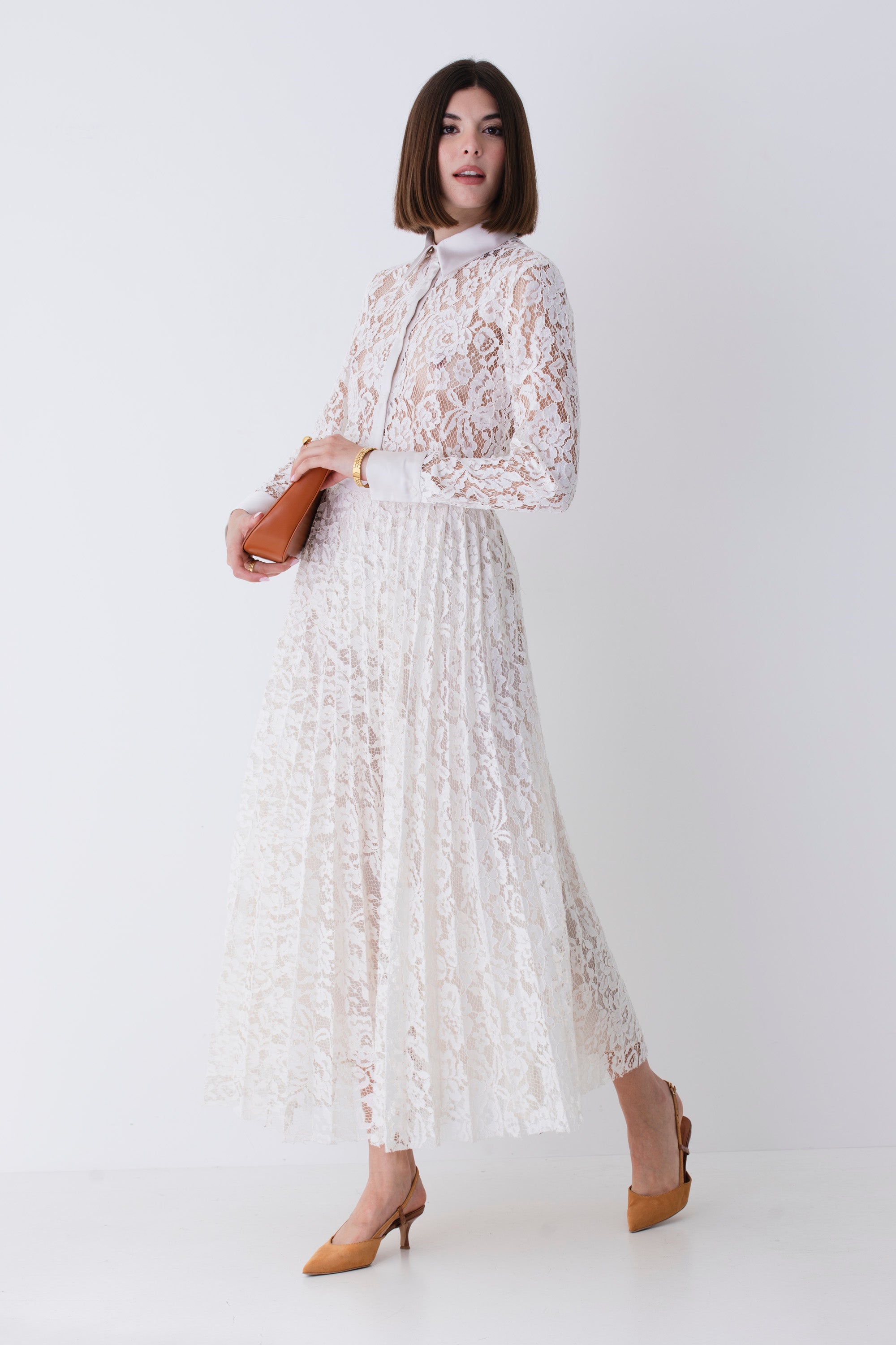 Camicia in pizzo macramè - PE25