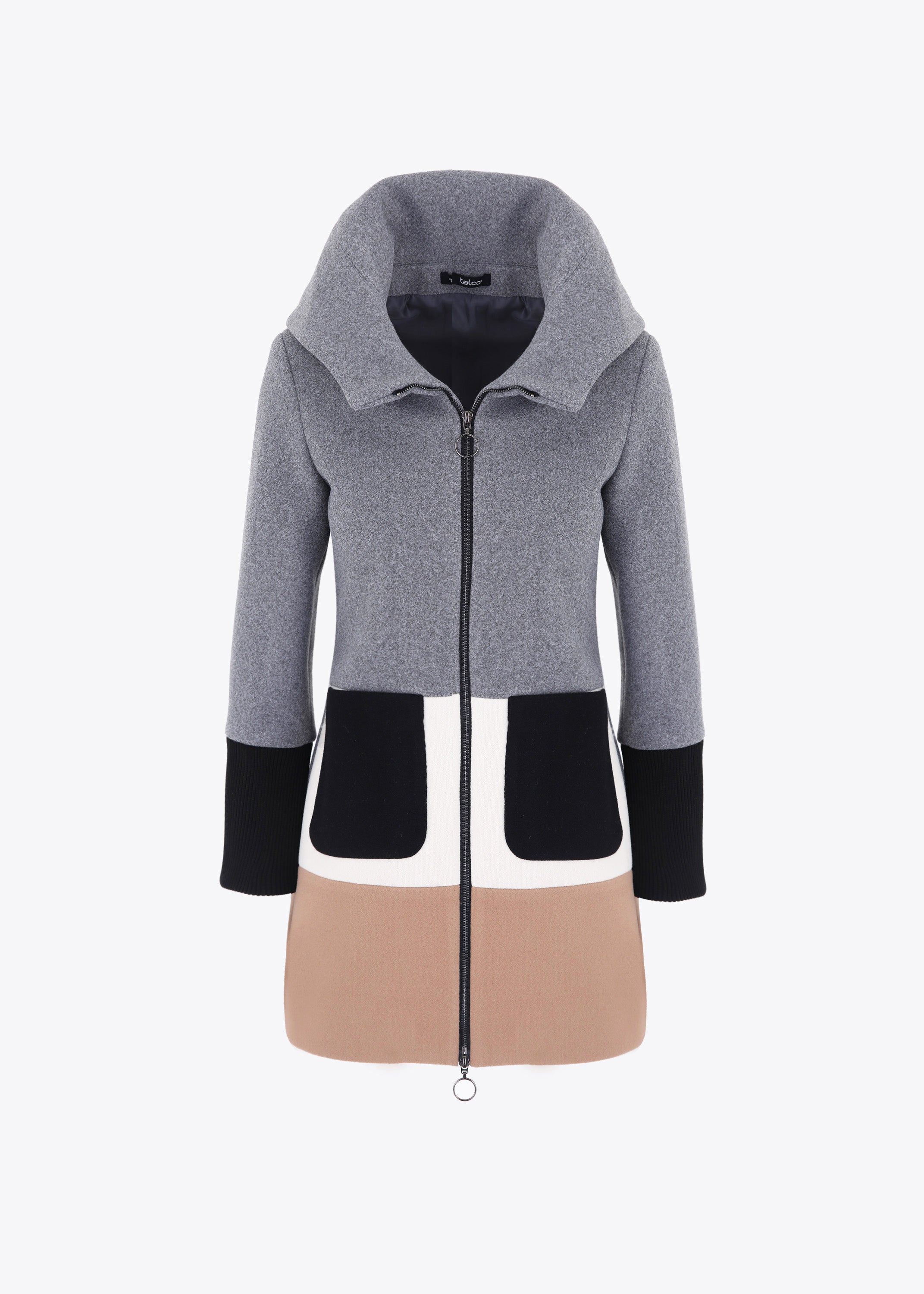 Cappotto multicolor con cerniera - FW23