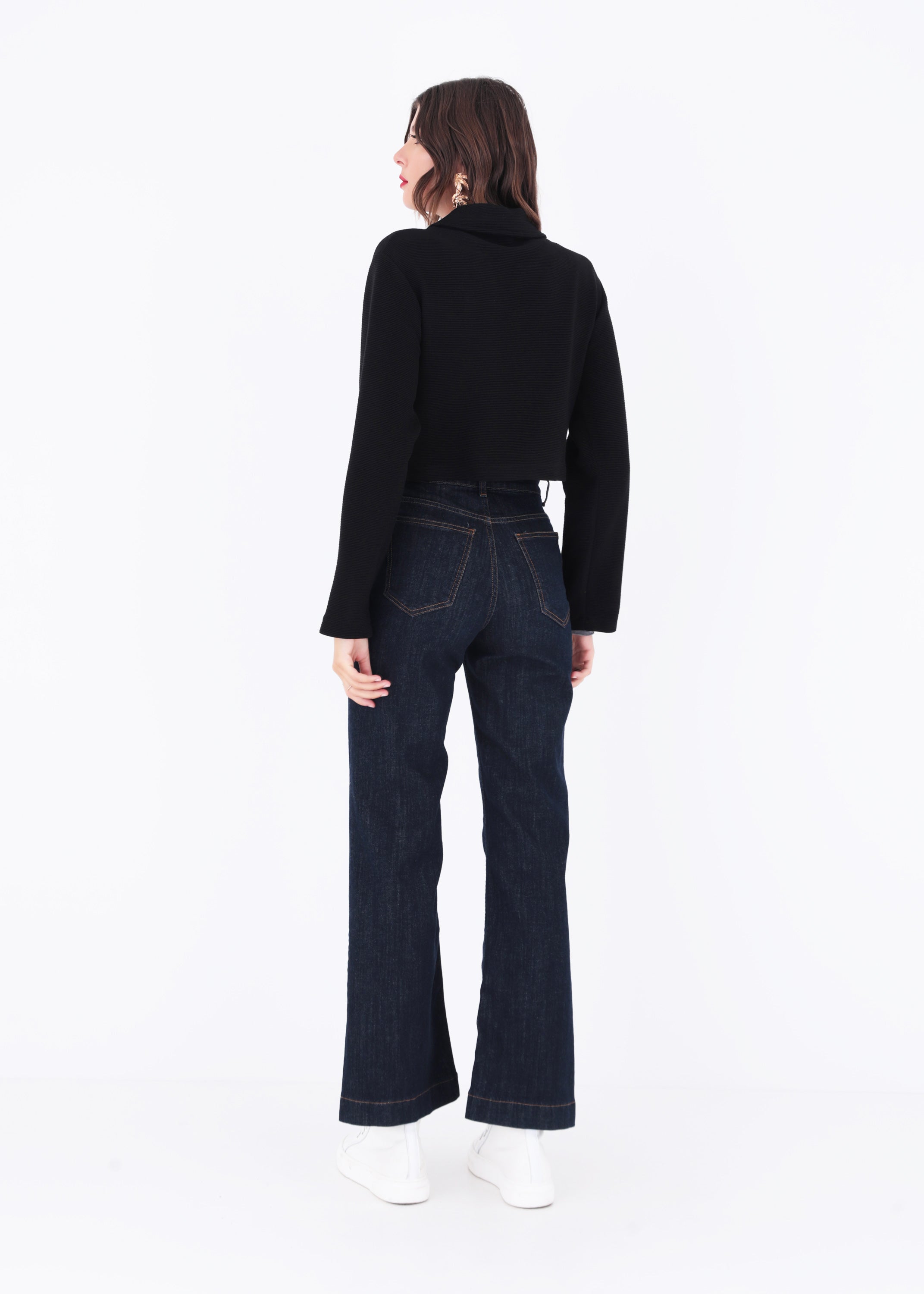 Jeans palazzo con bottoni in cotone - FW23