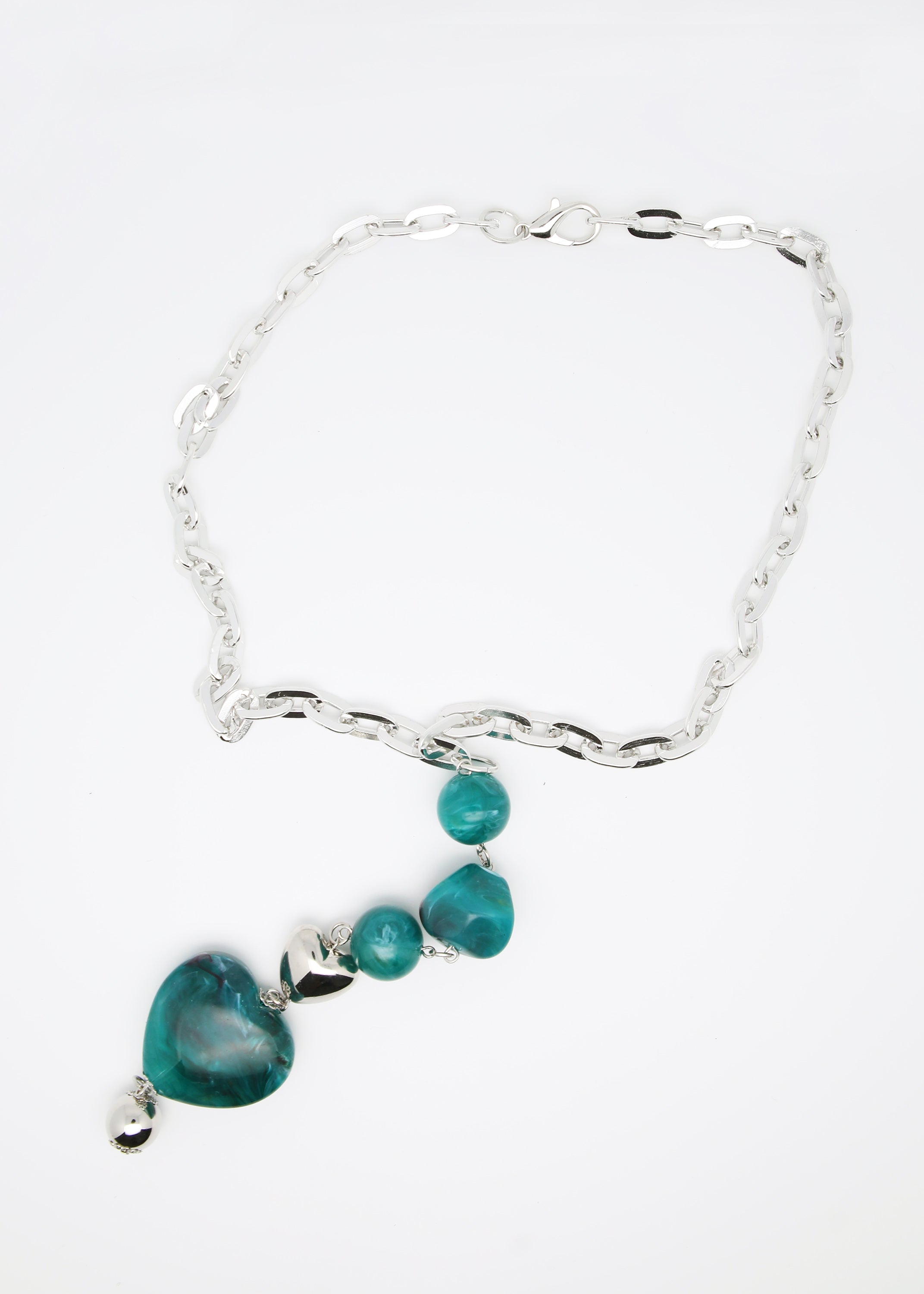 Collana lunga con catena e ciondoli di finte pietre - FW23