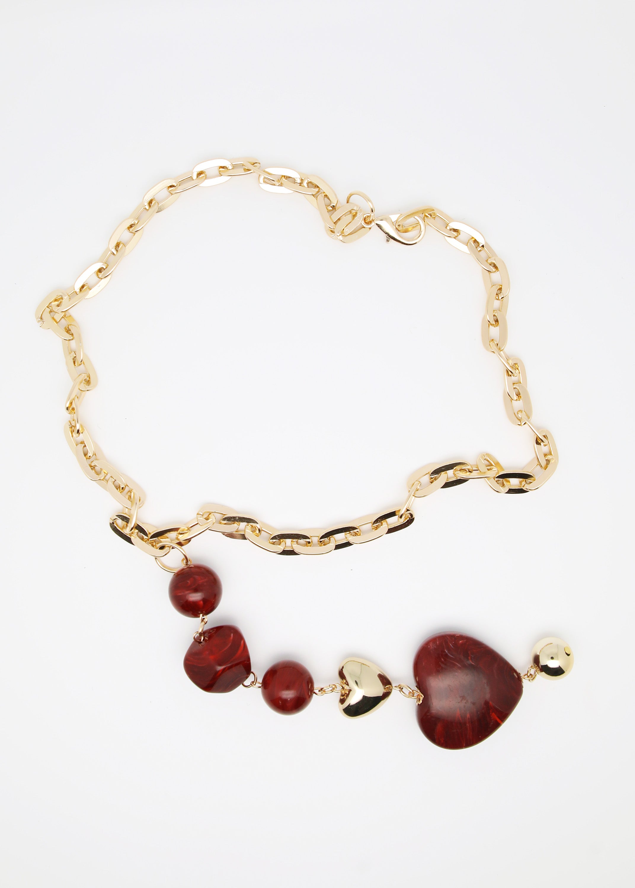 Collana lunga con catena e ciondoli di finte pietre - FW23