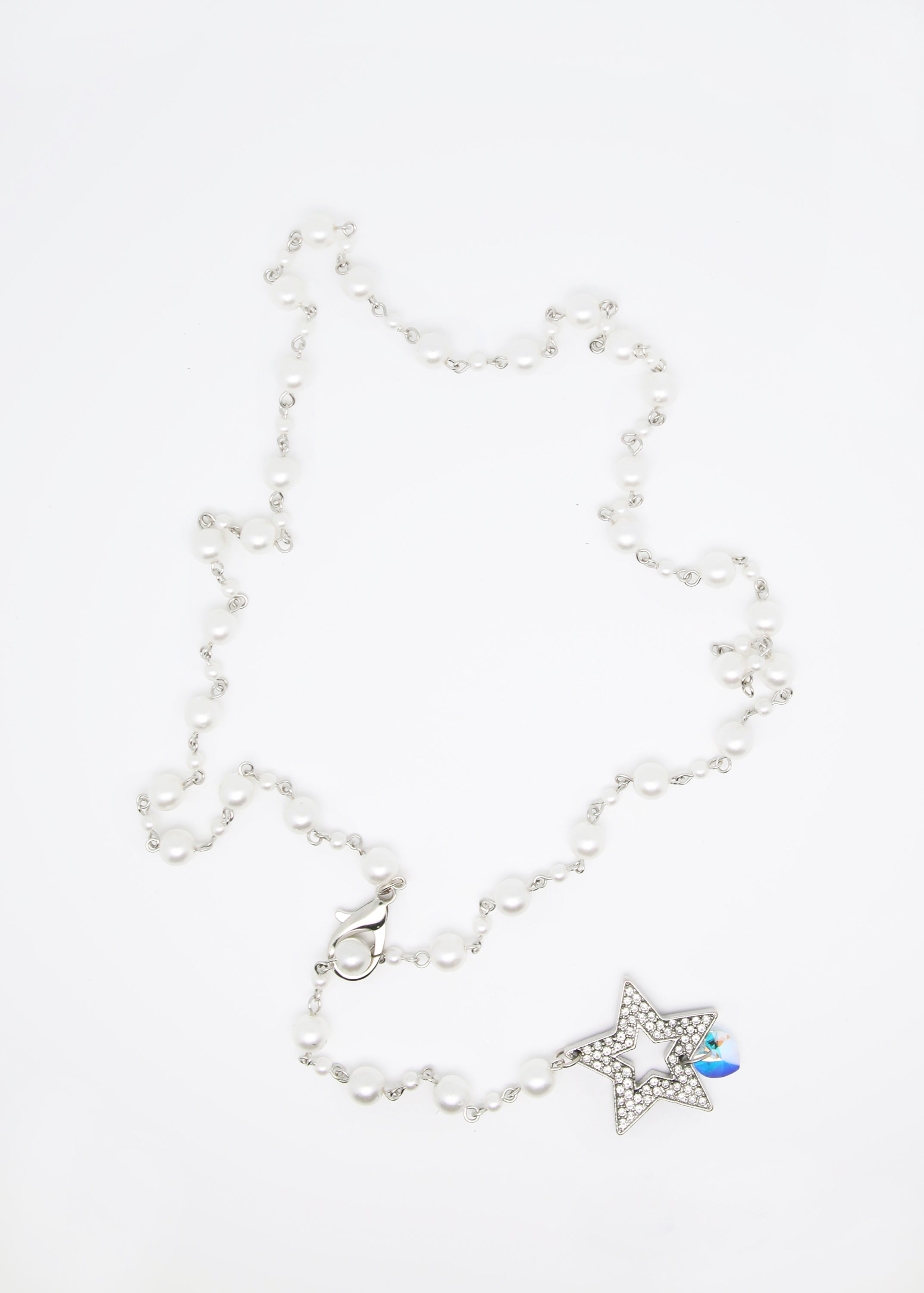 Collana con finte perle e ciondolo glitter - FW23