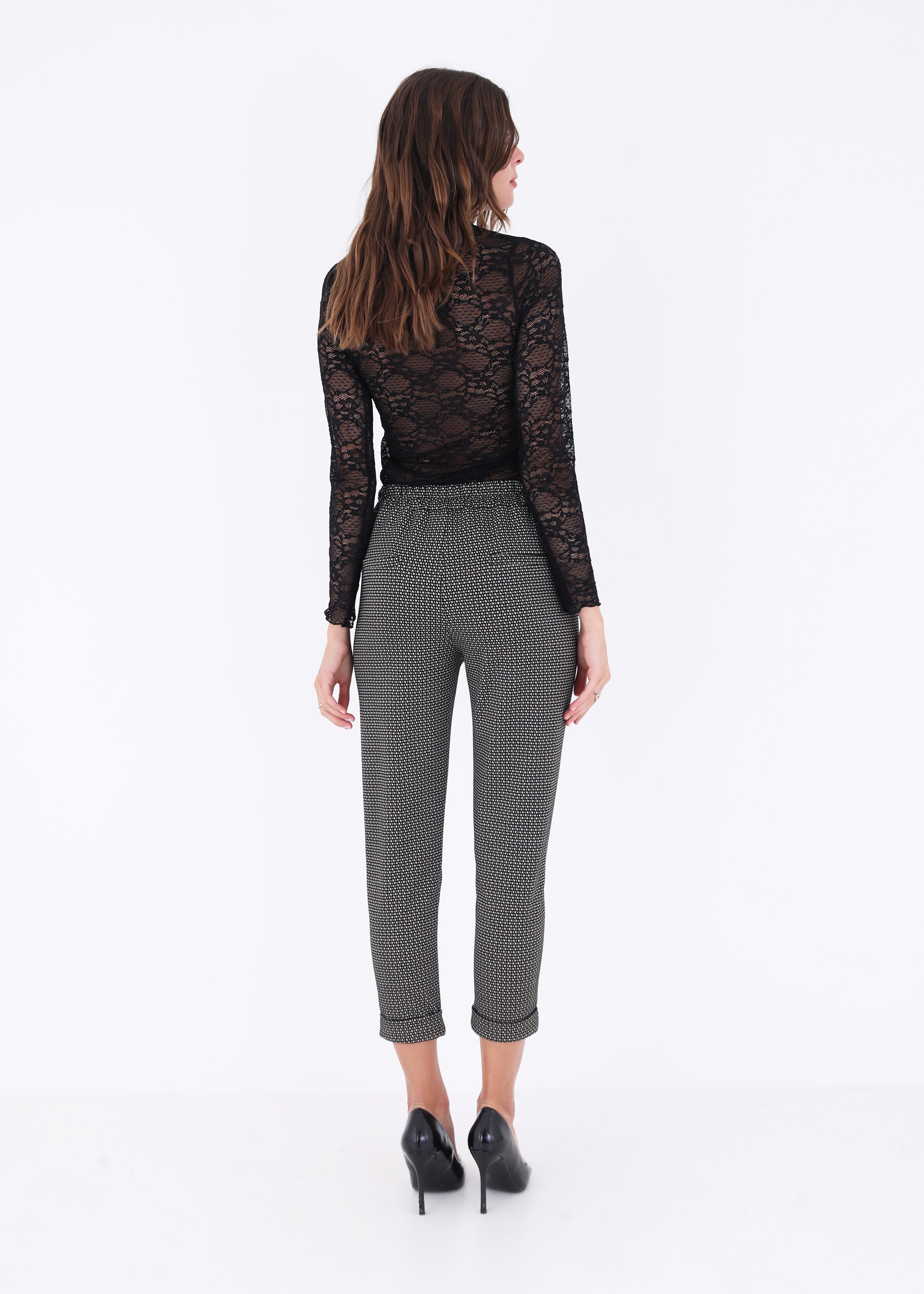 Pantalone dritto in tessuto jacquard elasticizzato - FW23