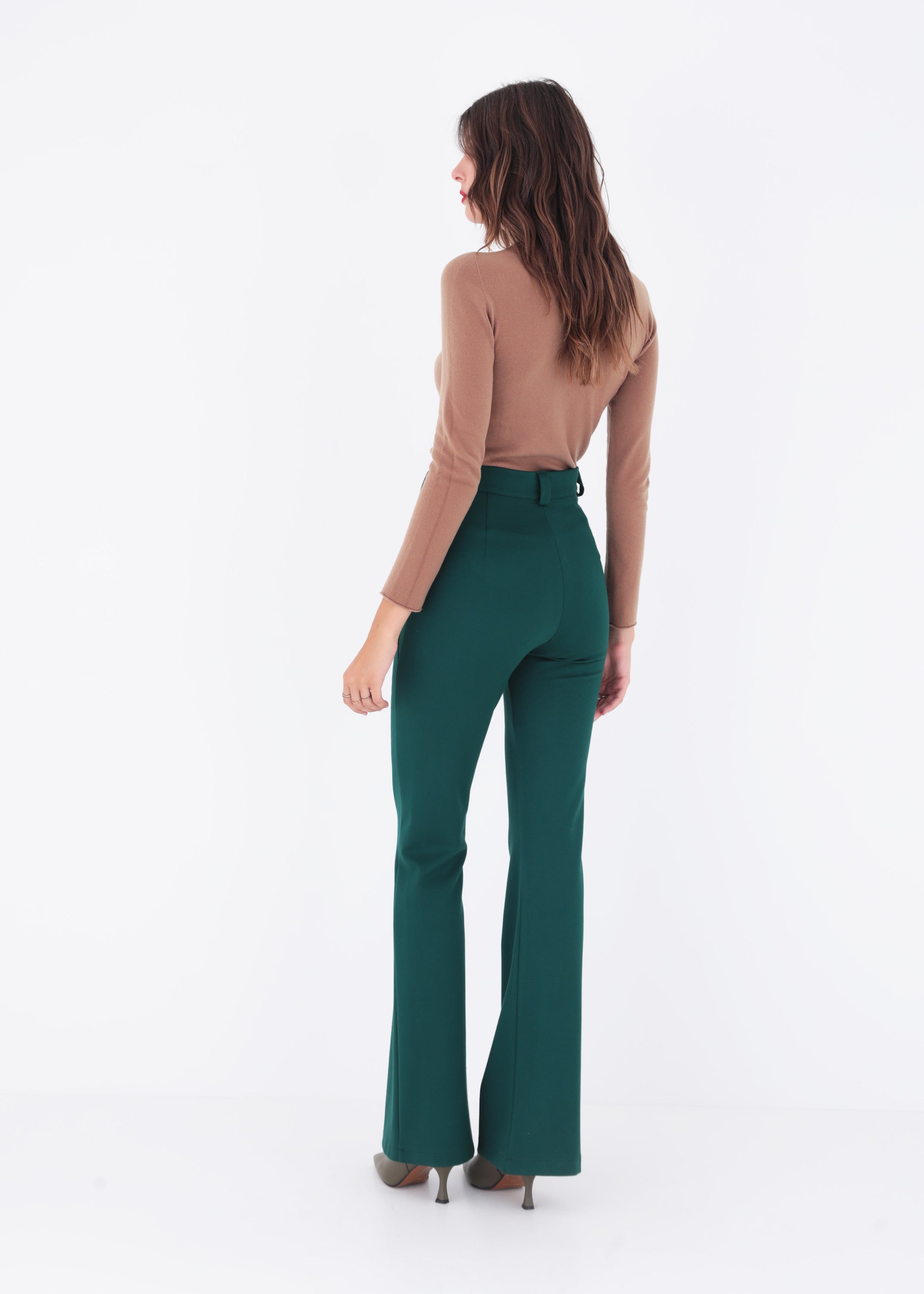 Pantalone a vita alta a zampa in punto milano - FW23