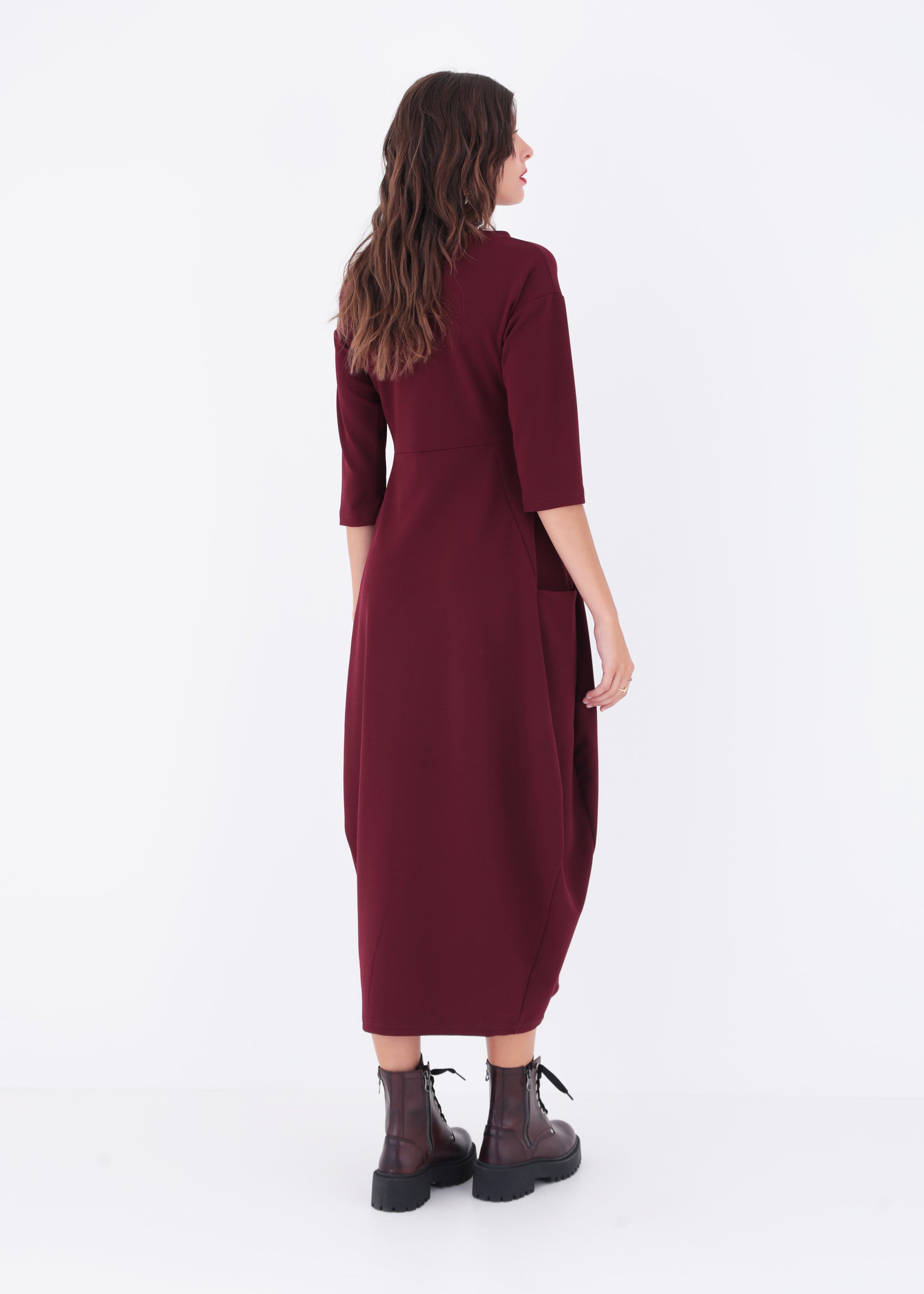 Abito lungo a uovo in scuba crepe - FW23