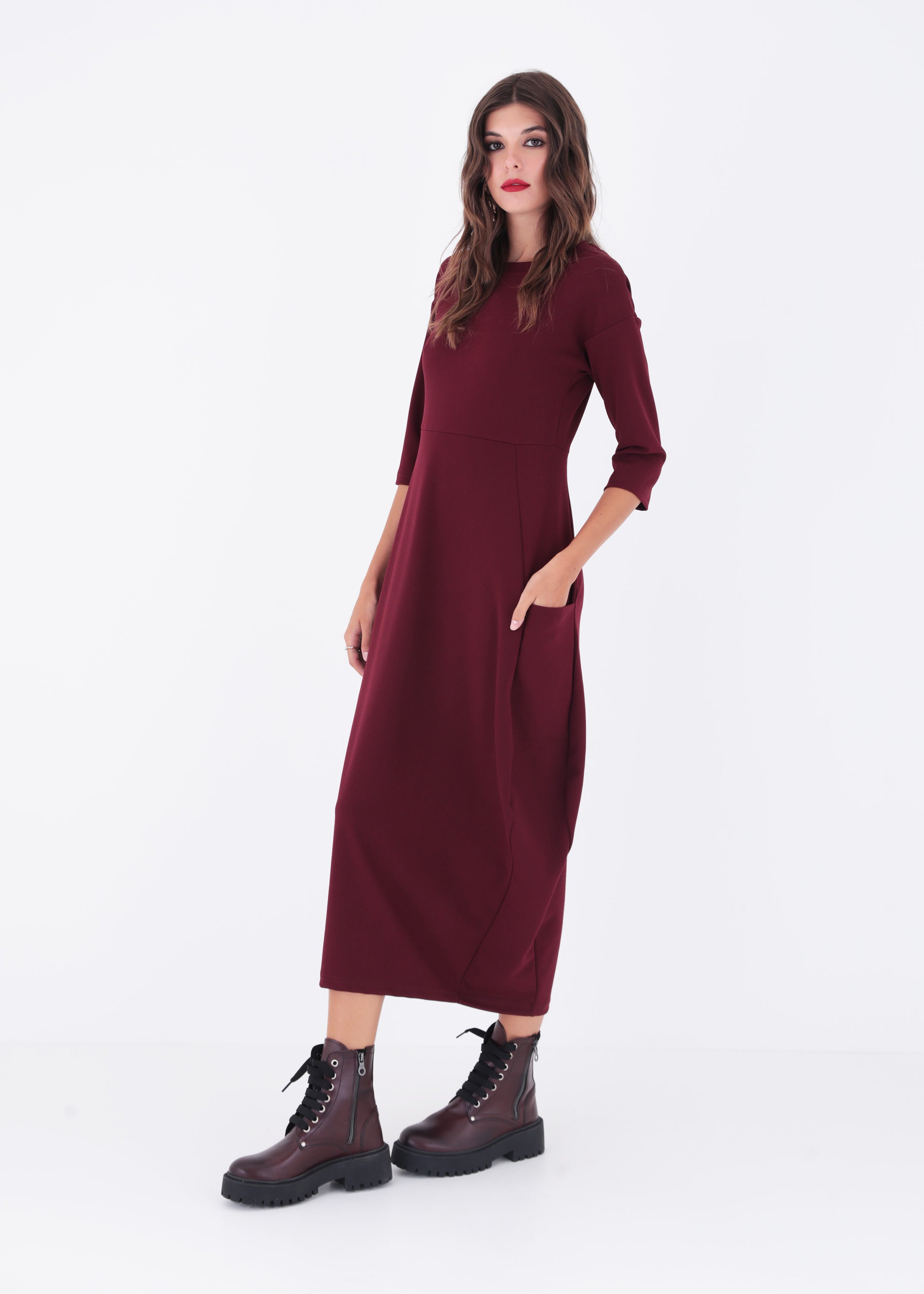 Abito lungo a uovo in scuba crepe - FW23
