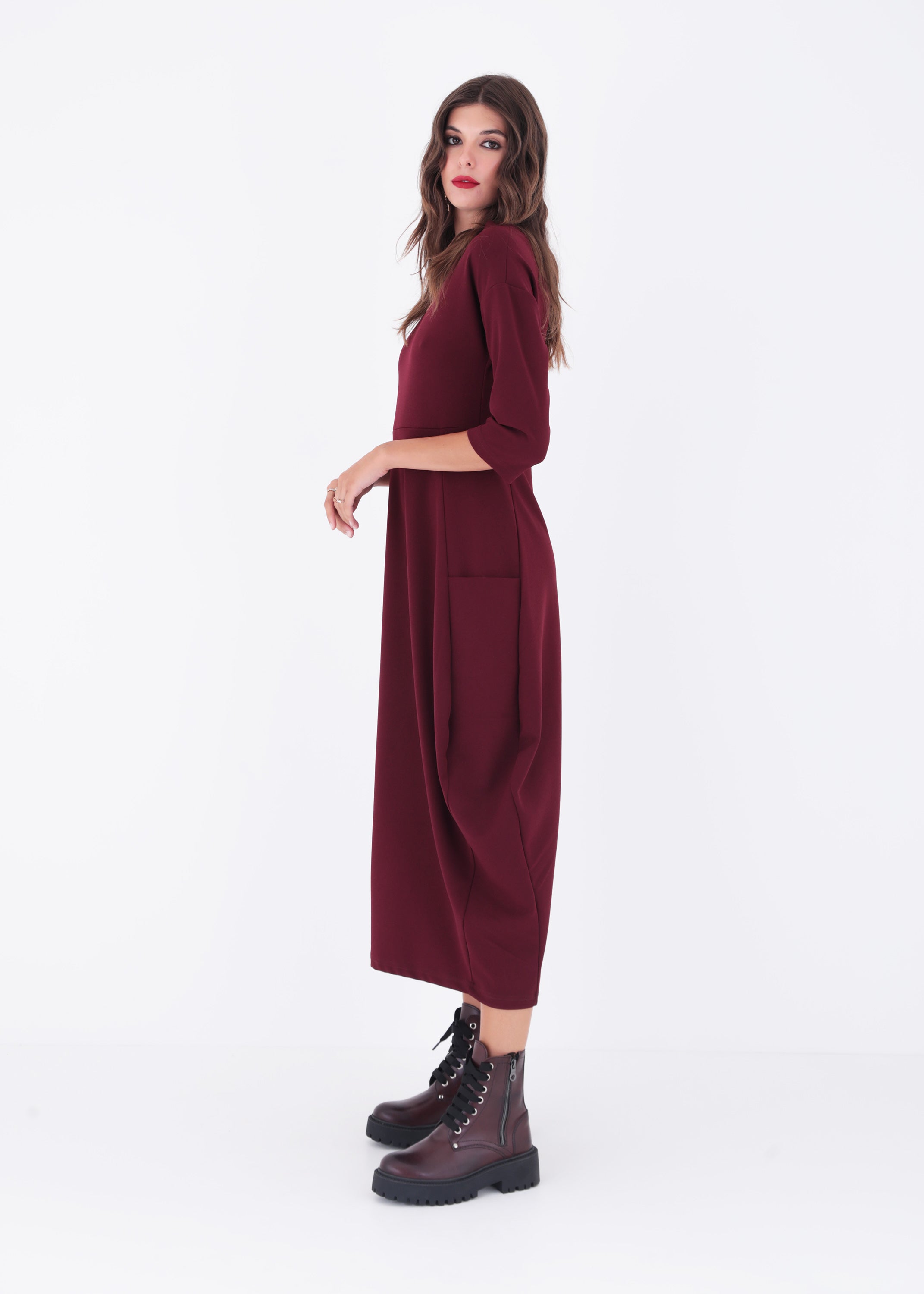 Abito lungo a uovo in scuba crepe - FW23