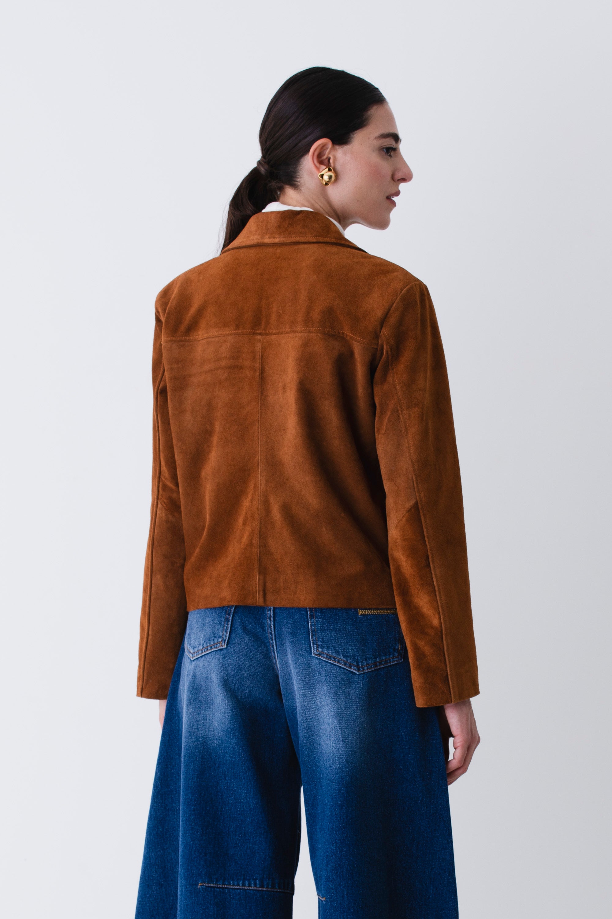 Giacca con bottoni in suede - FW26