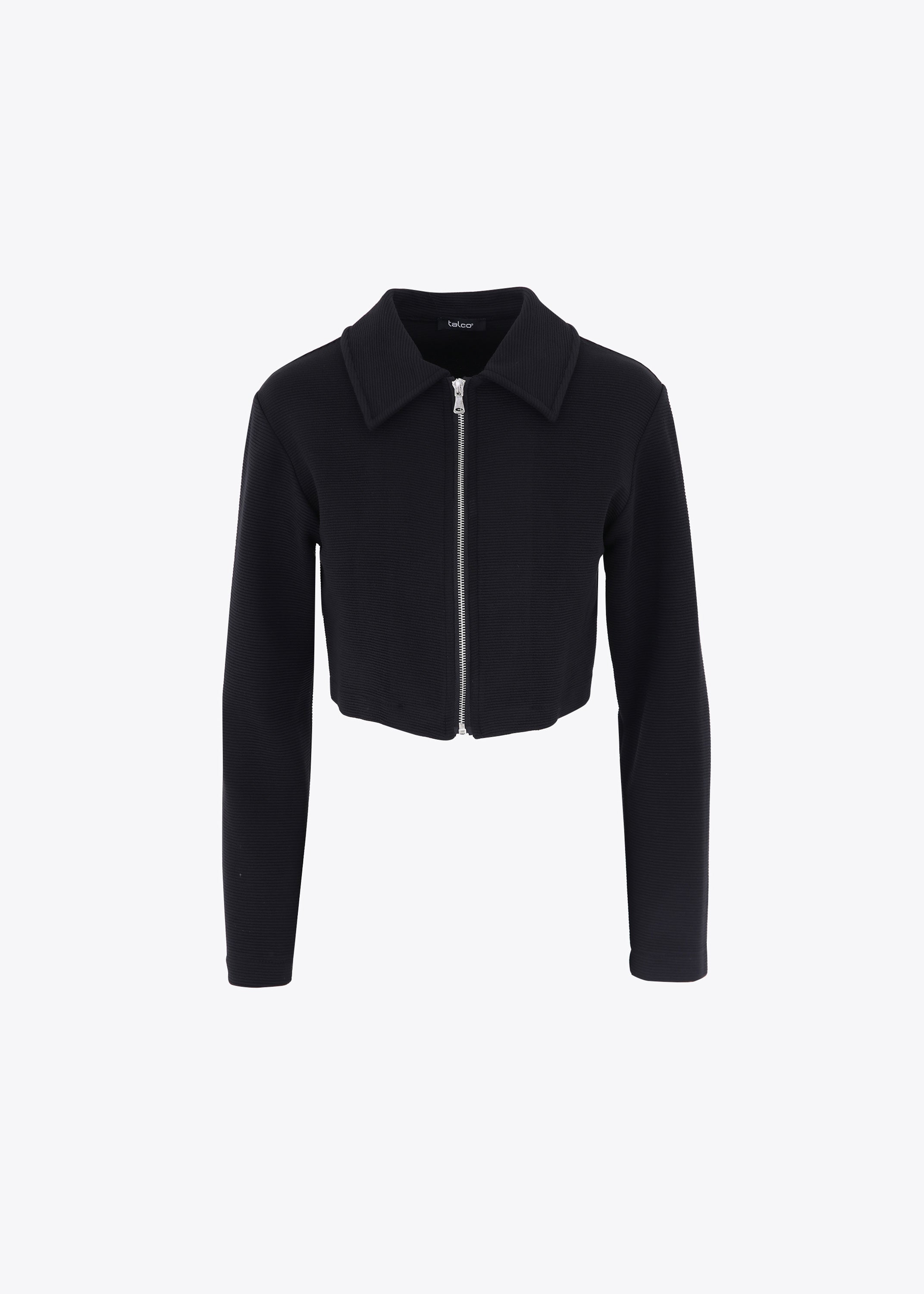Giacca crop con cerniera in tessuto ottoman - FW23
