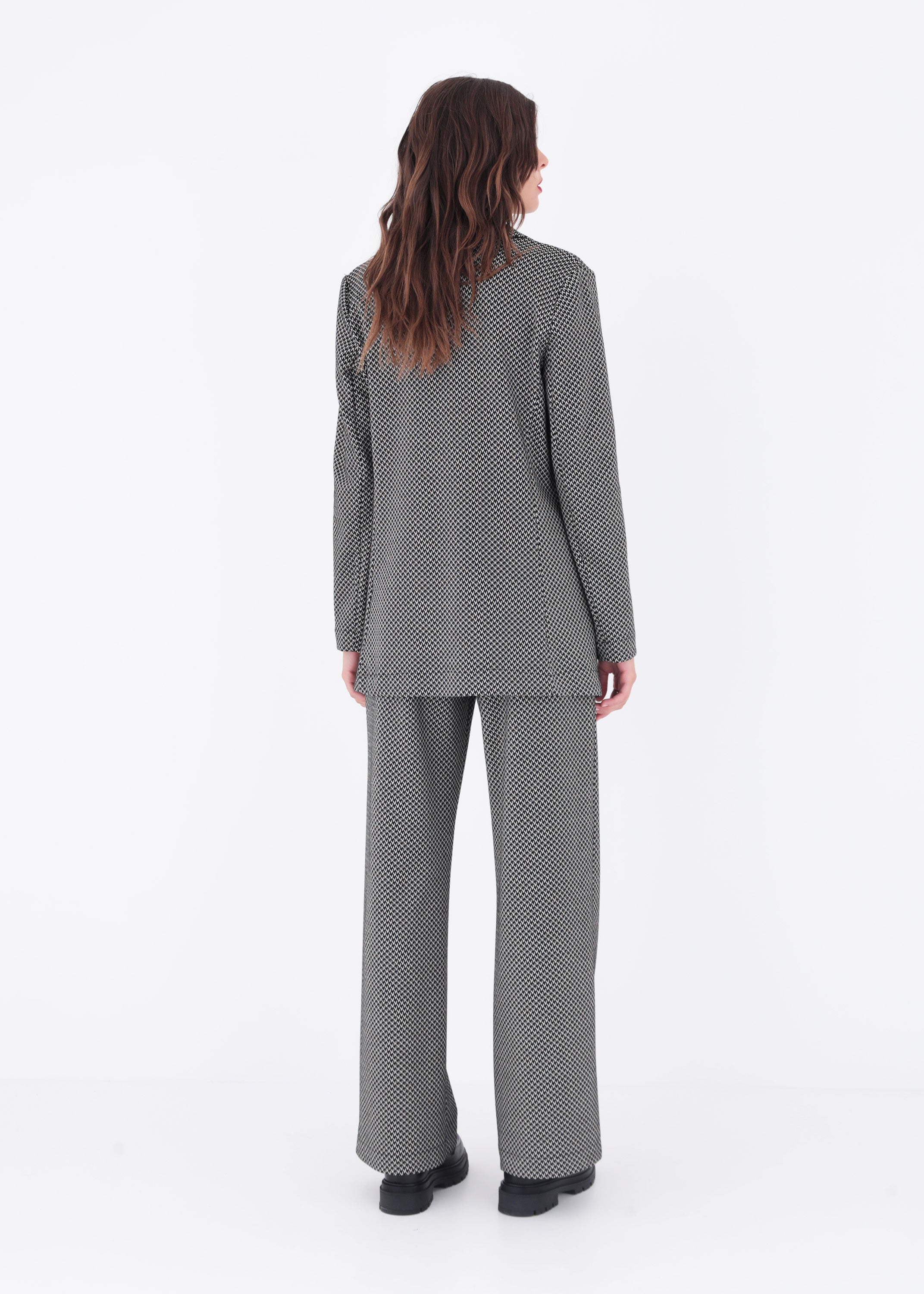Blazer ad un petto in tessuto jacquard elasticizzato - FW23