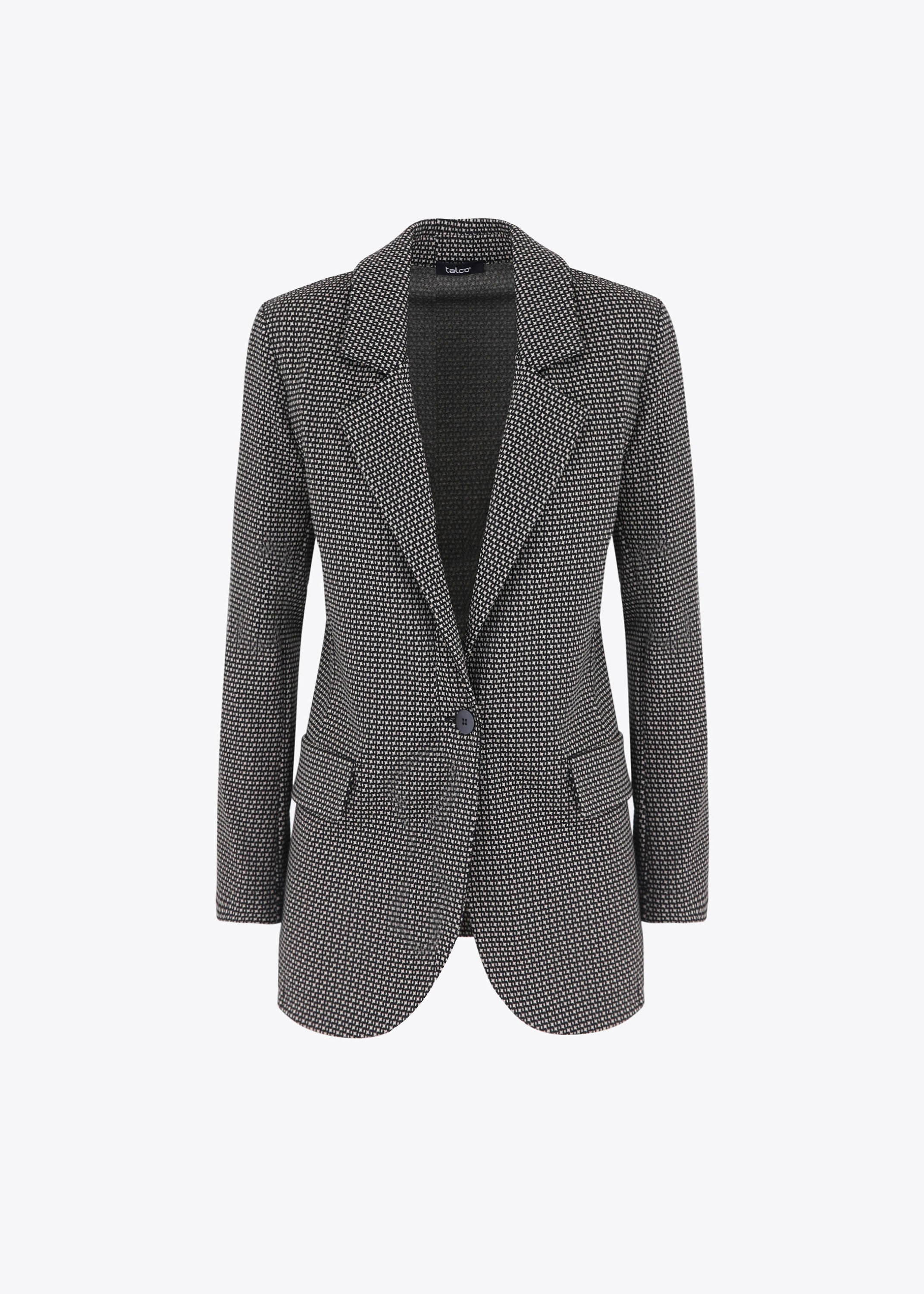 Blazer ad un petto in tessuto jacquard elasticizzato - FW23