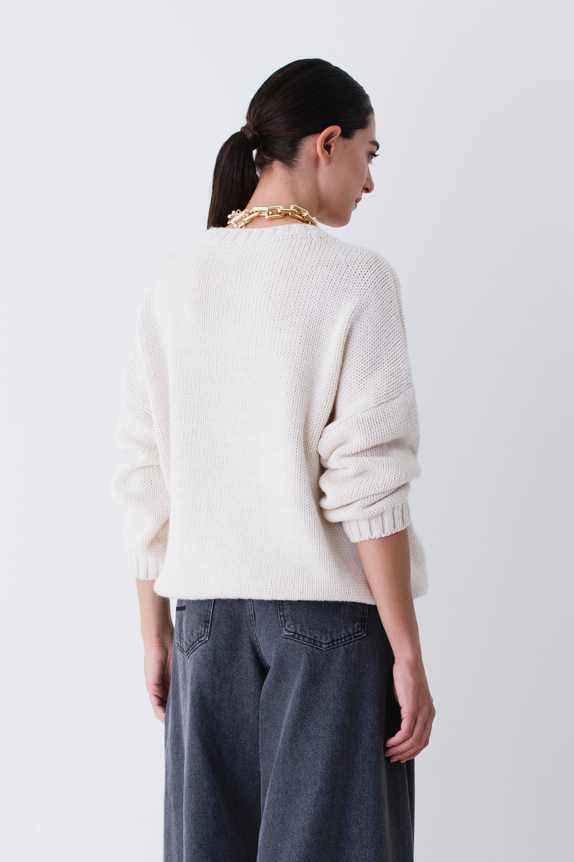 Pullover in misto lana con cuore - FW26