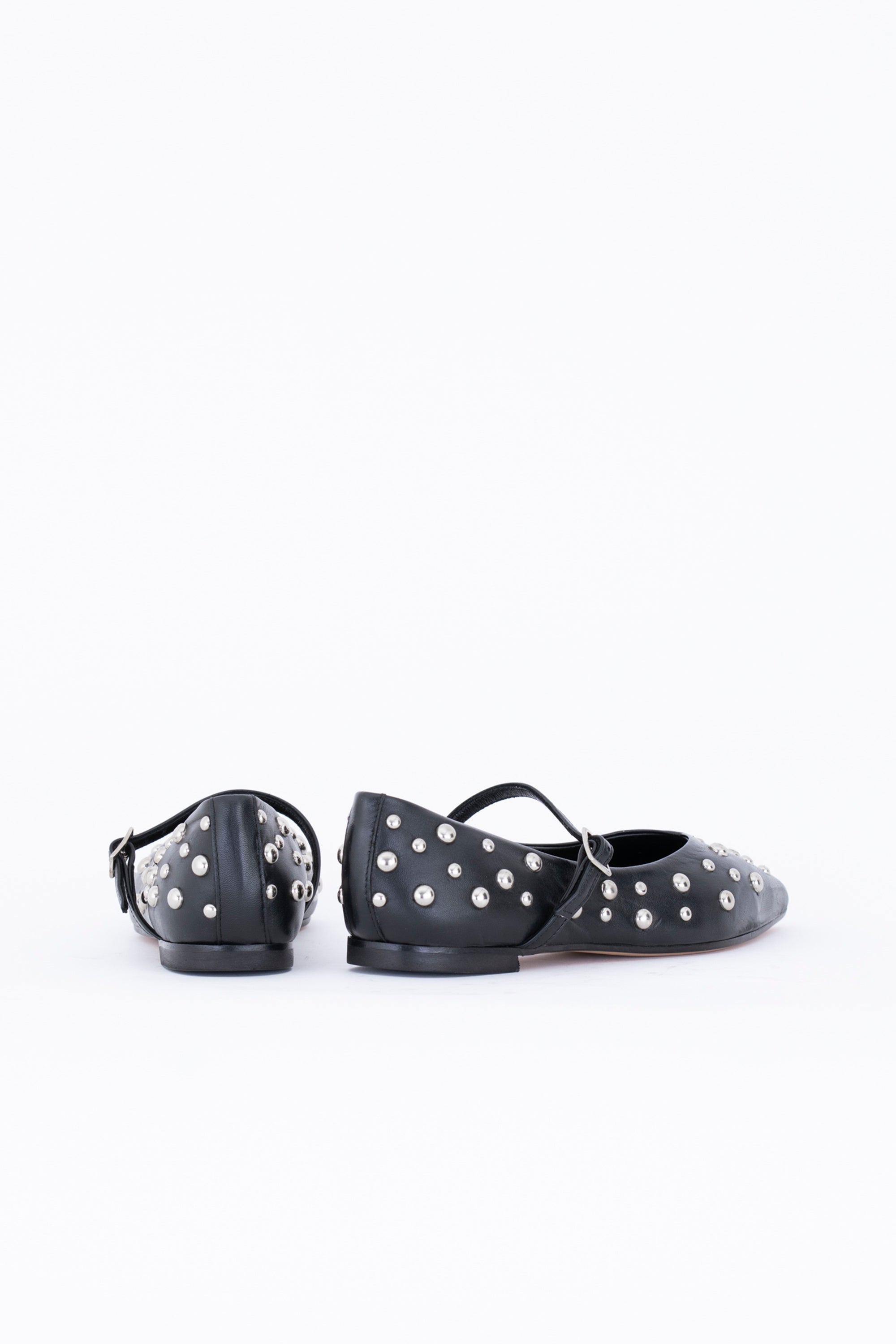 Ballerina in pelle con borchie applicate - PE25