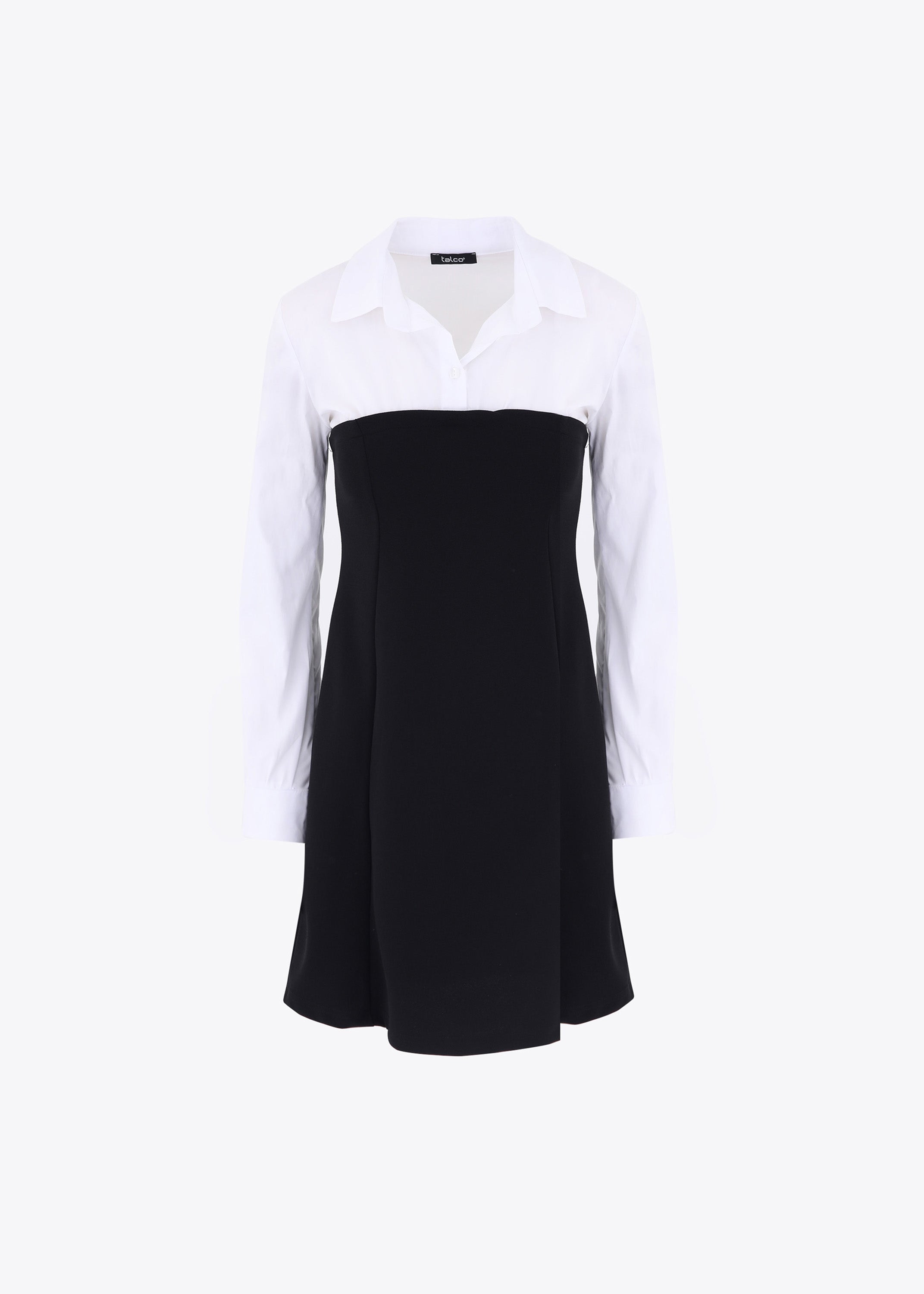 Mini abito bustino in scuba crepe con inserto camicia - FW23