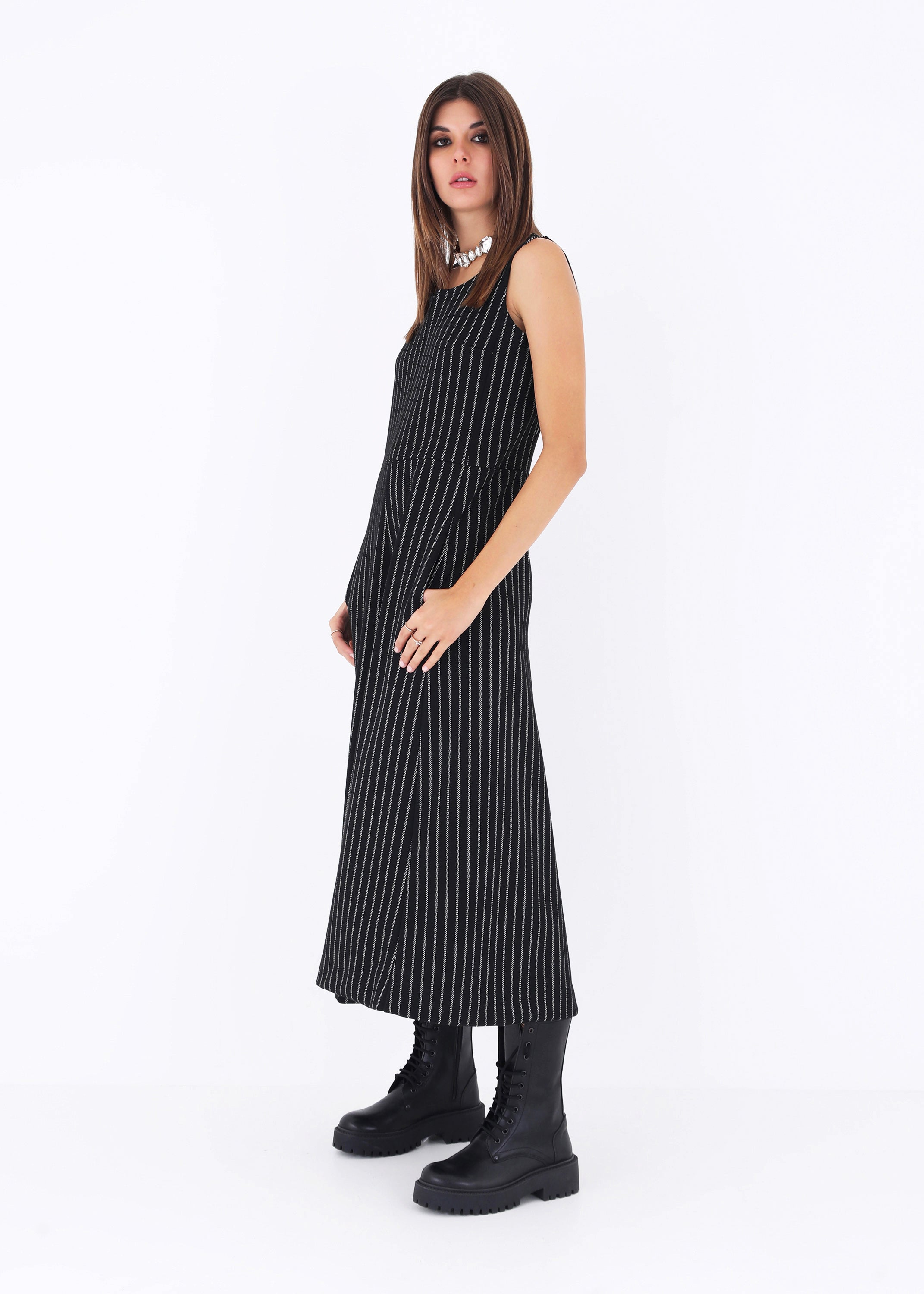 Salopette in punto milano gessato - FW23