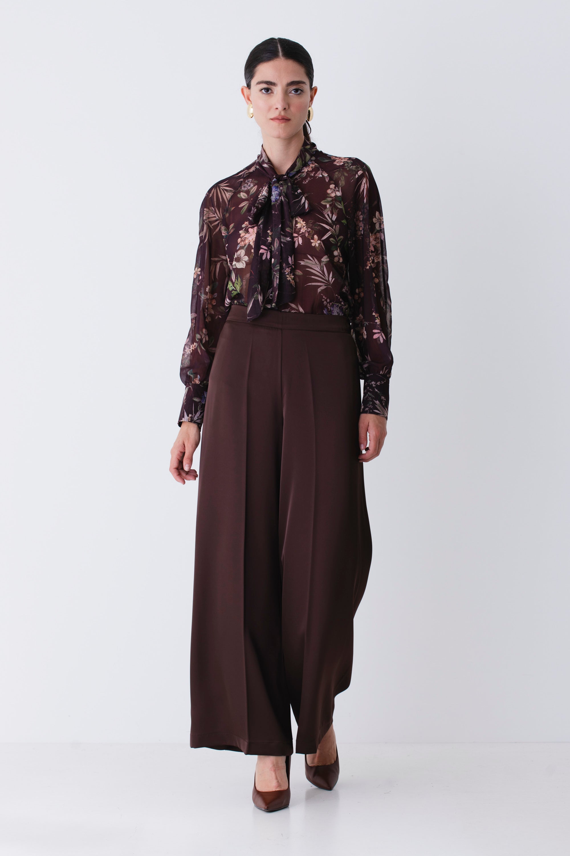 Pantalone palazzo in raso - FW26
