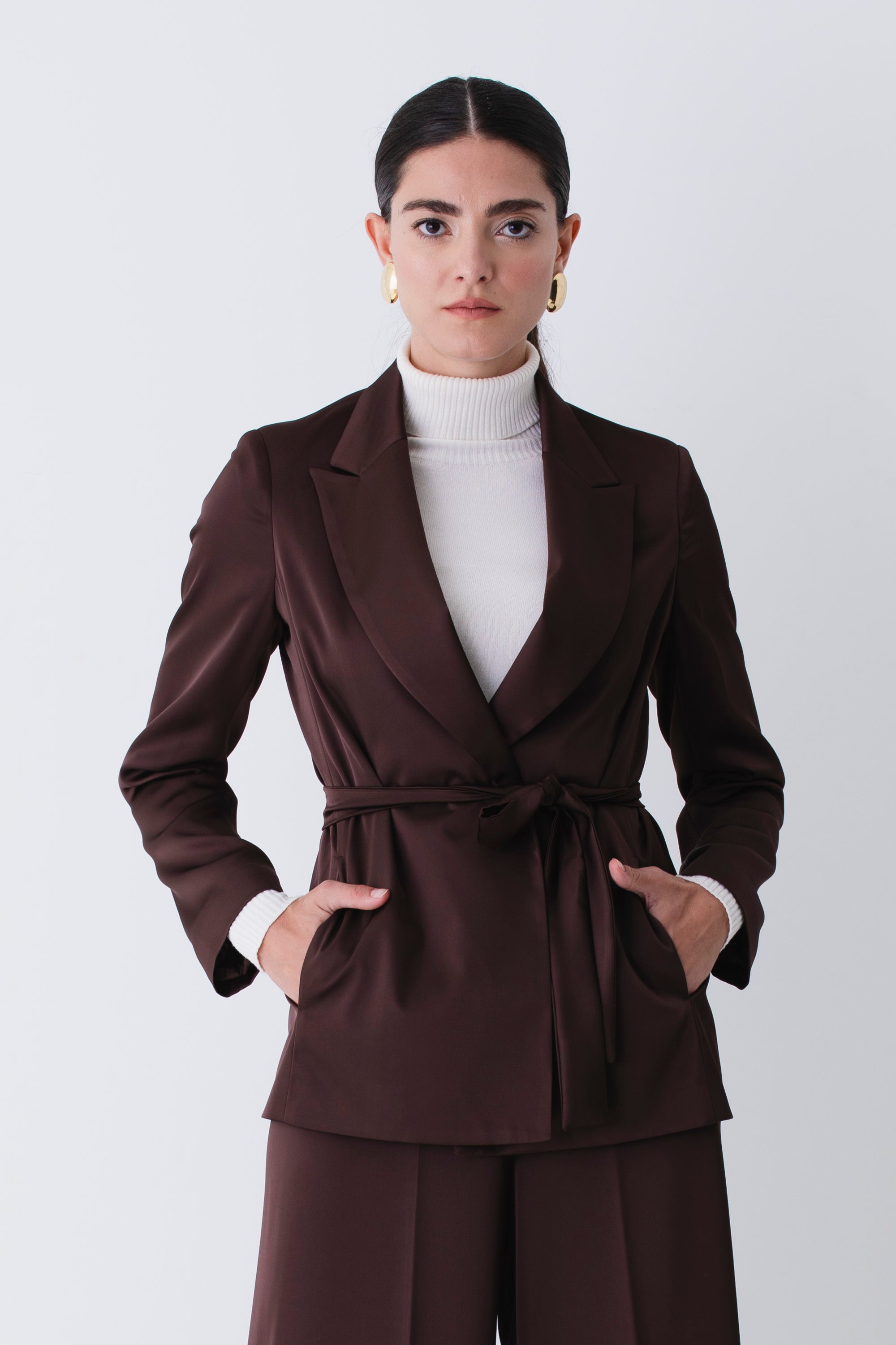 Blazer in raso con cintura - FW26