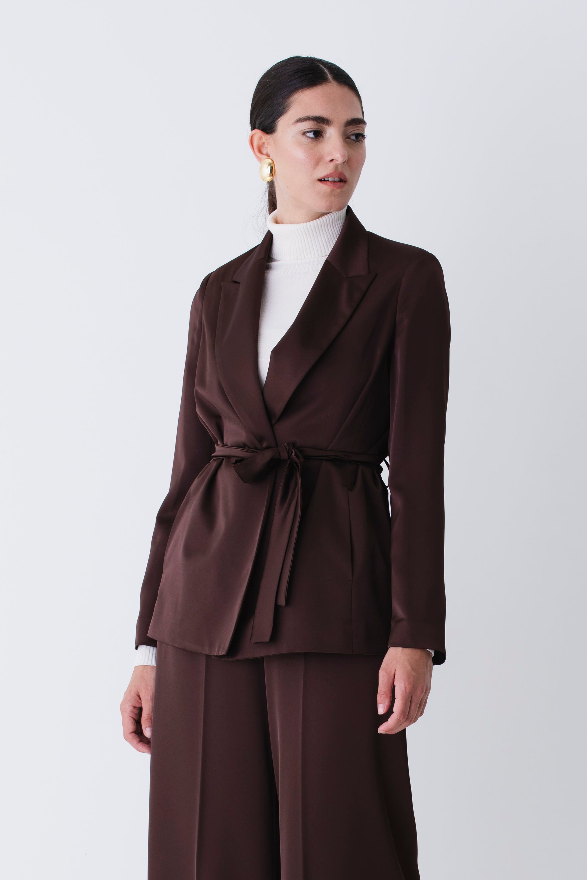 Blazer in raso con cintura - FW26