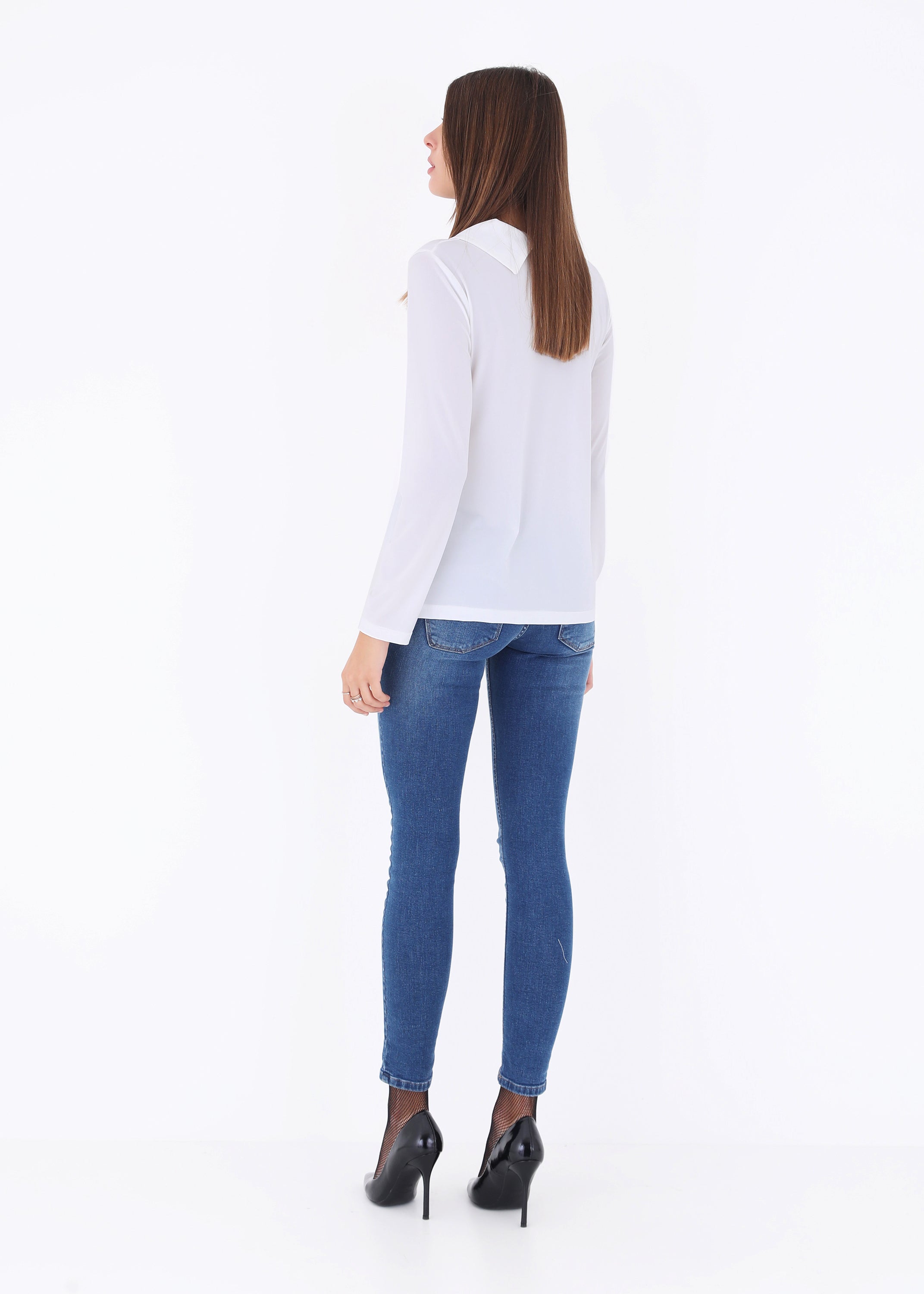 Camicia in jersey con finta cravatta - FW23