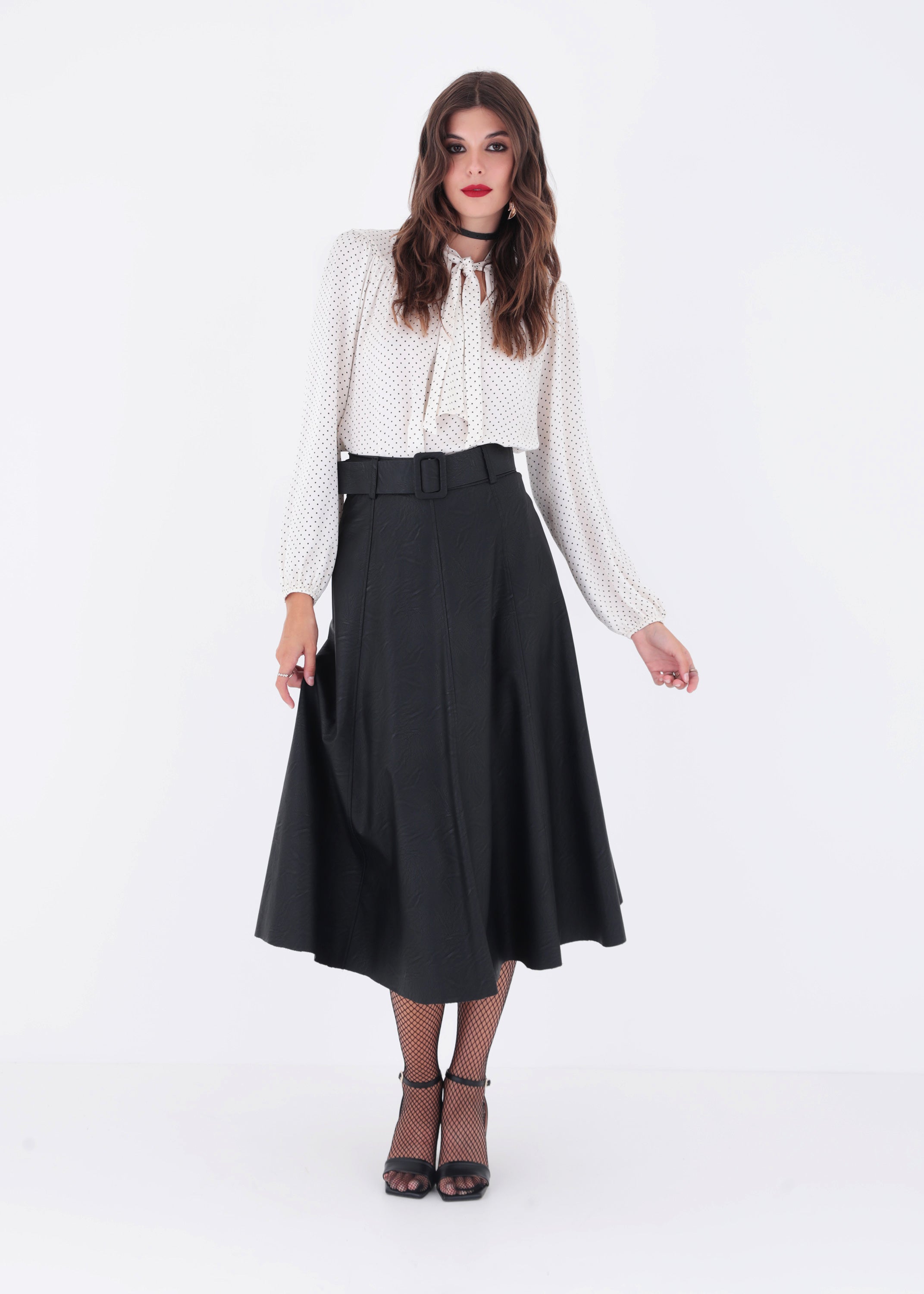 Blusa a pois in raso di viscosa - FW23