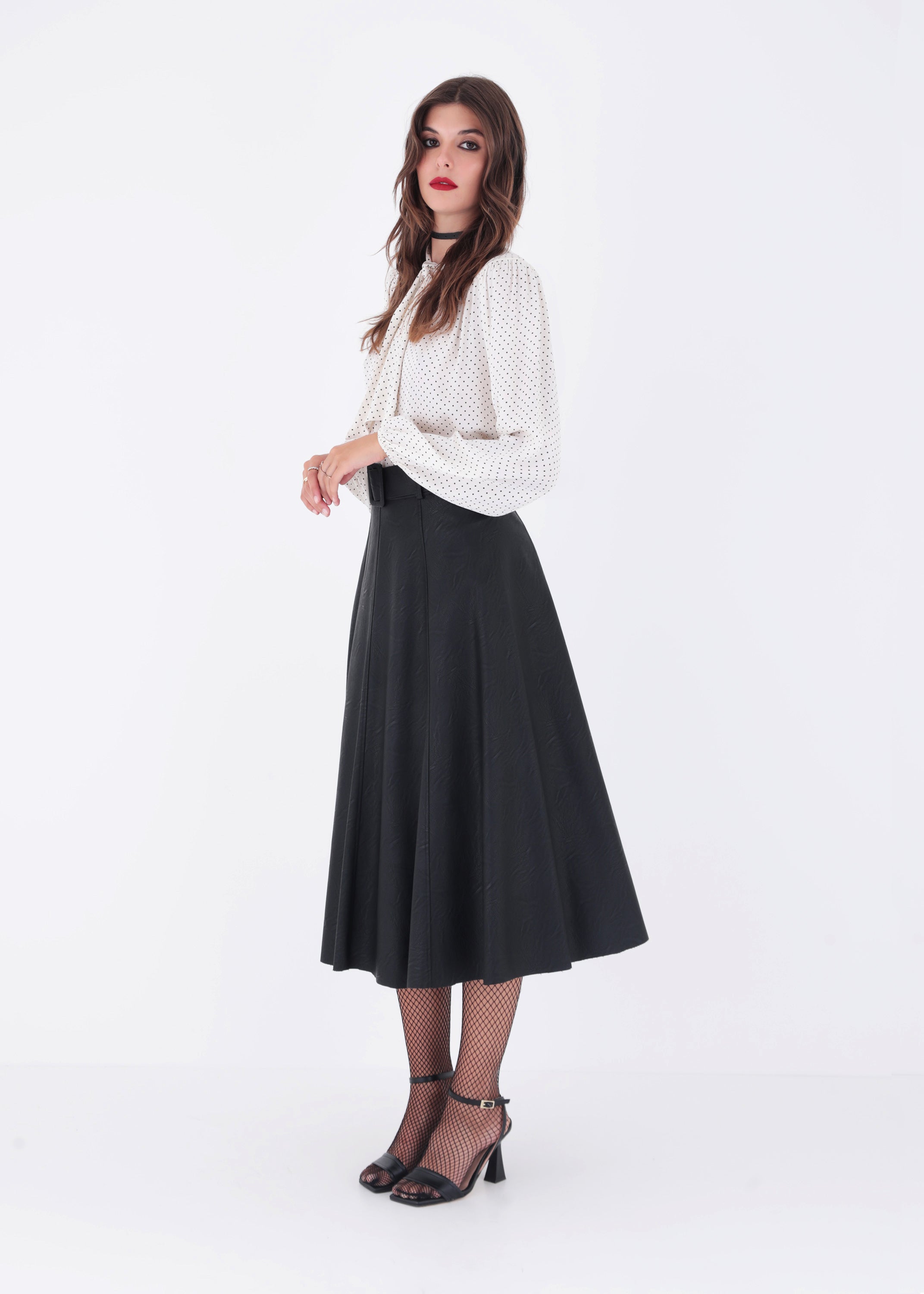Blusa a pois in raso di viscosa - FW23