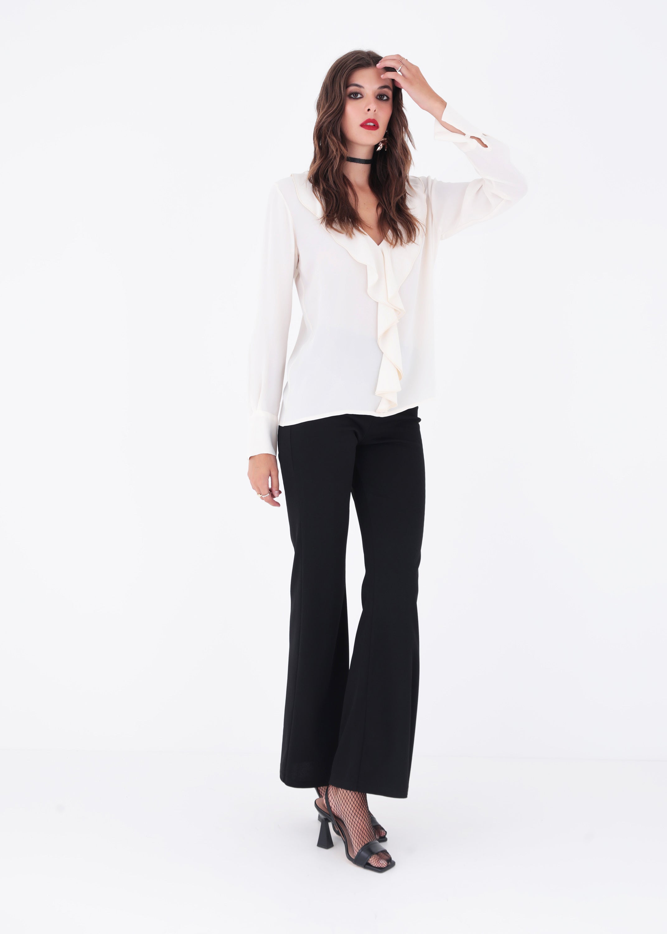 Blusa con rouches in crepe di viscosa - FW23