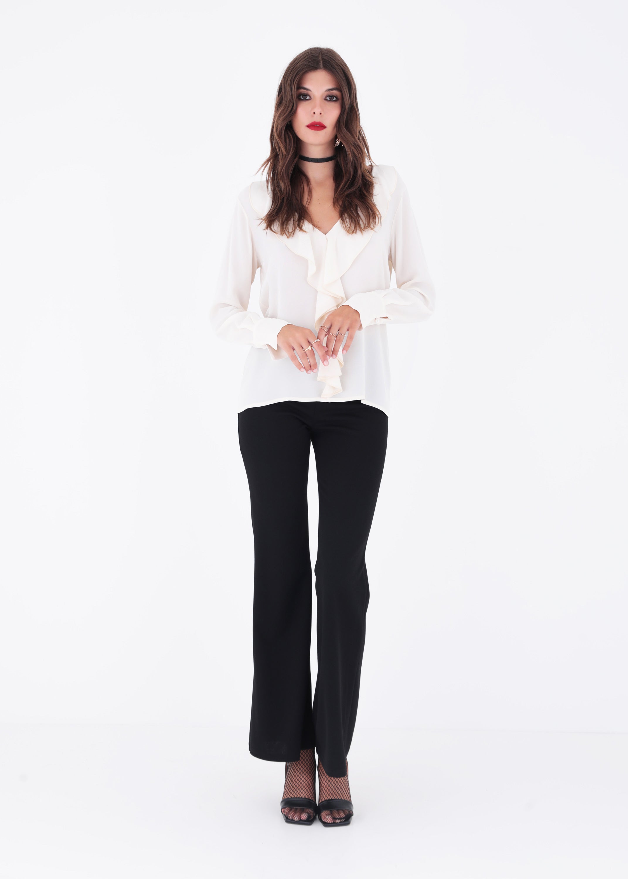 Blusa con rouches in crepe di viscosa - FW23