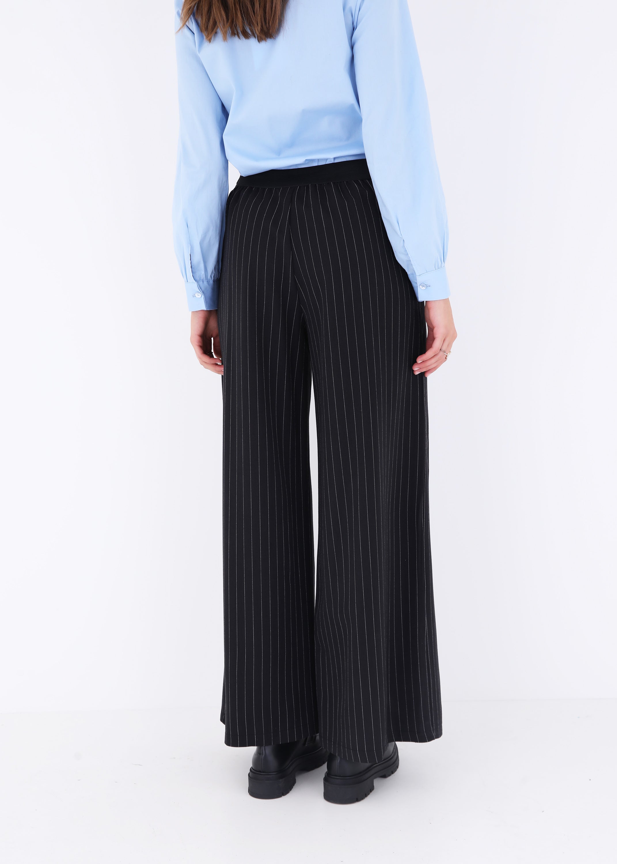 Pantalone palazzo in tessuto gessato - FW23