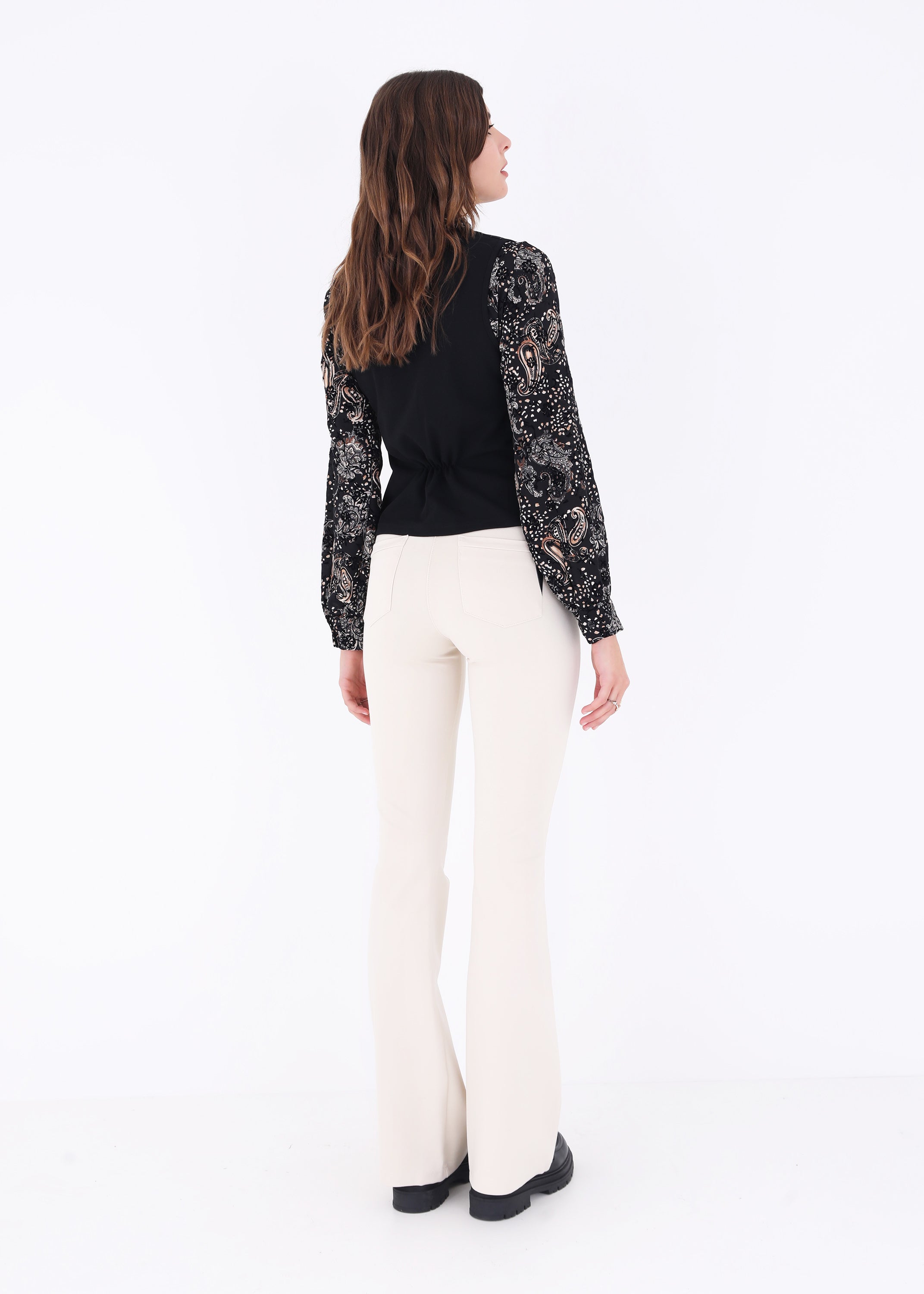 Gilet ad un petto in tessuto gessato - FW23