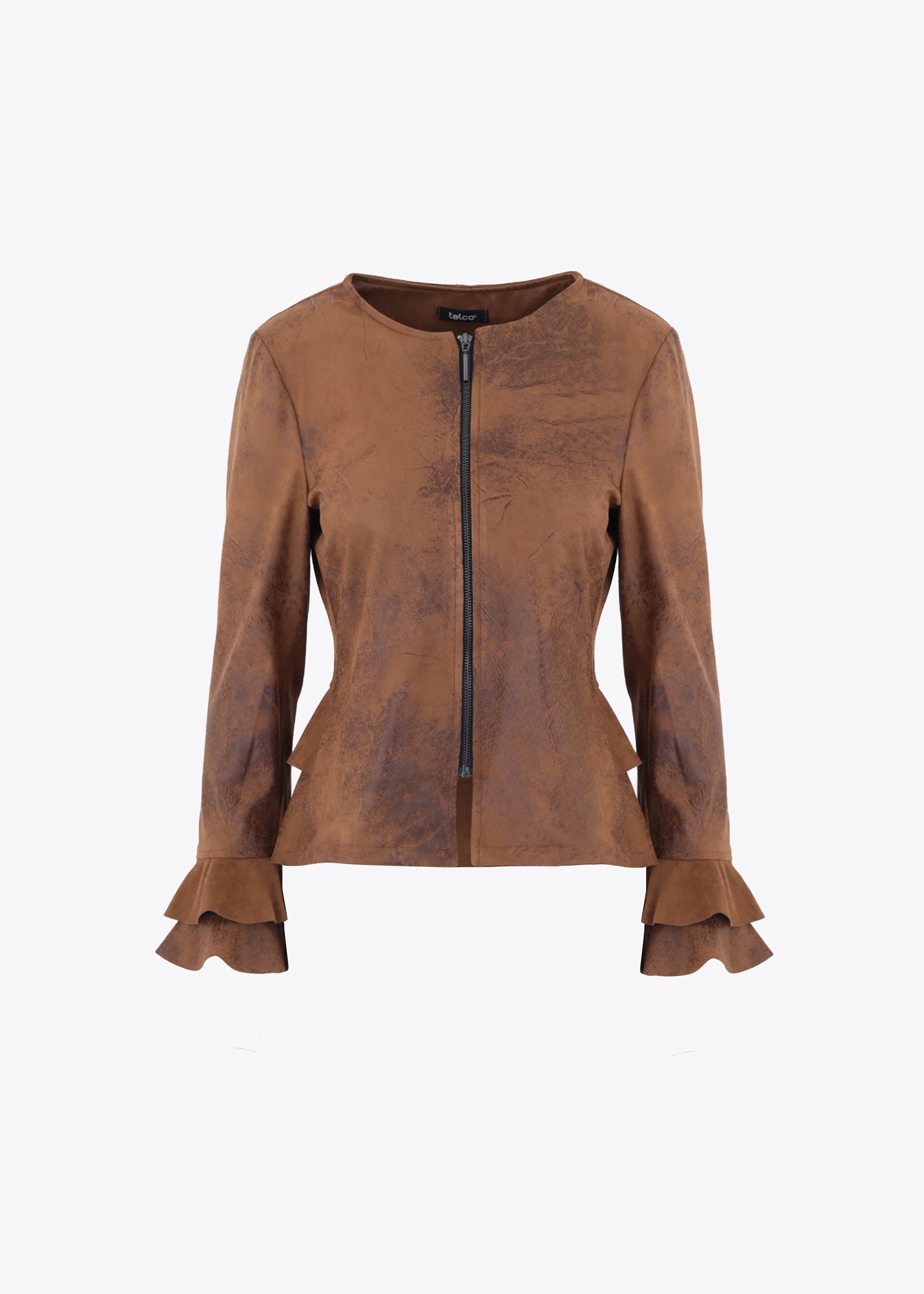Giacca in ecopelle vintage con rouches - FW23
