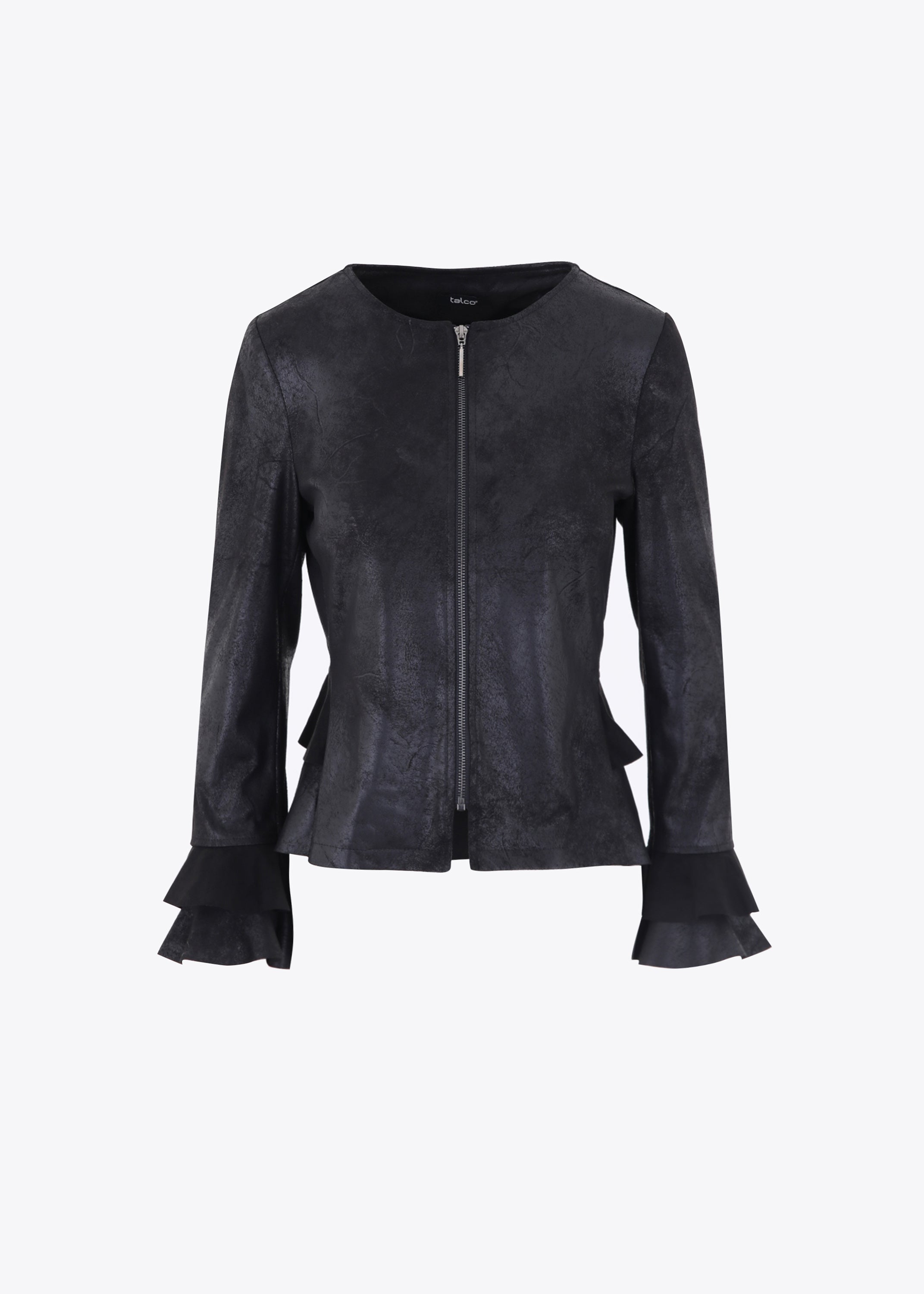 Giacca in ecopelle vintage con rouches - FW23