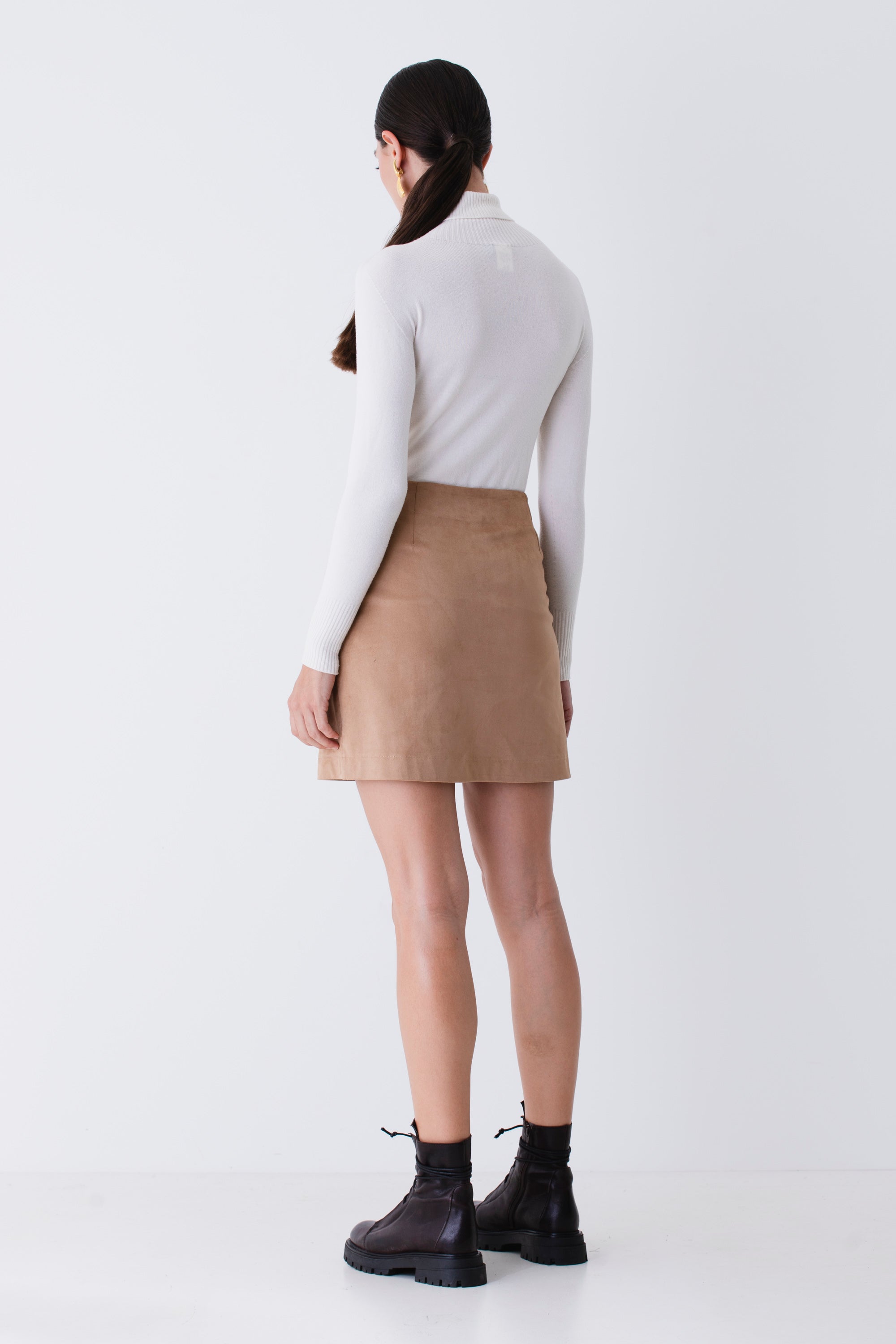 Mini gonna in effetto camoscio - FW26