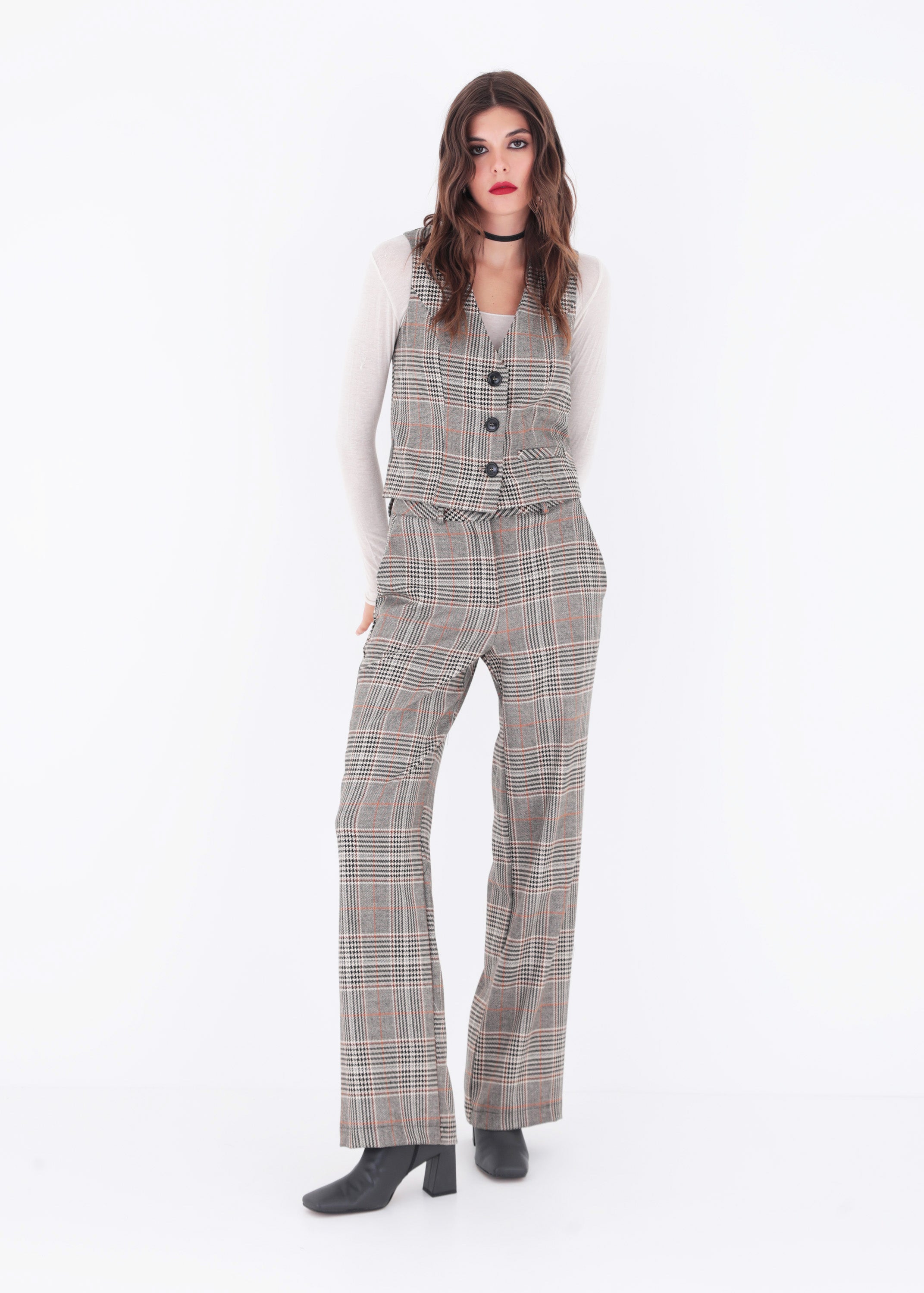 Pantalone palazzo in Principe di Galles - FW23