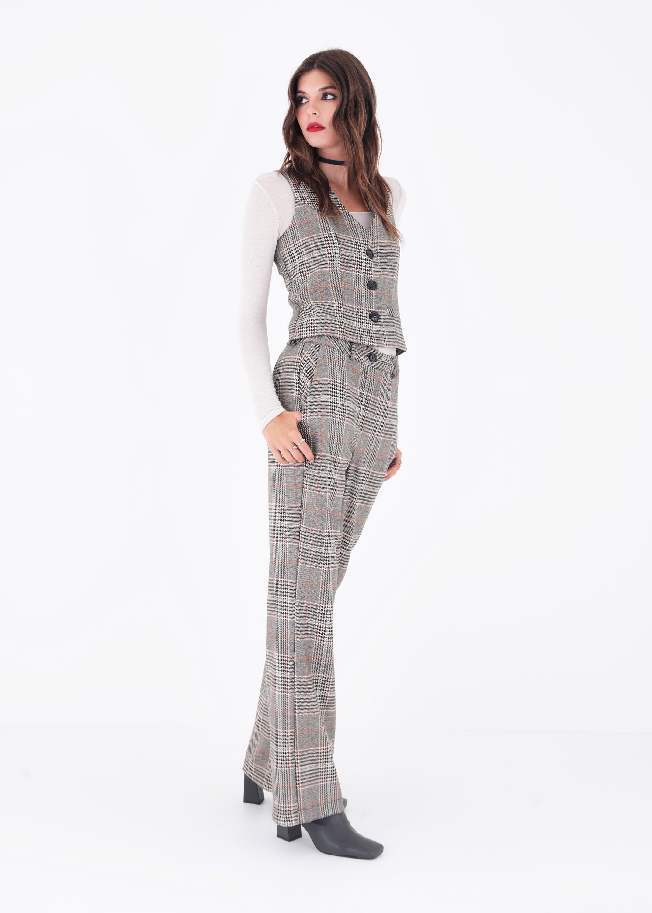 Pantalone palazzo in Principe di Galles - FW23