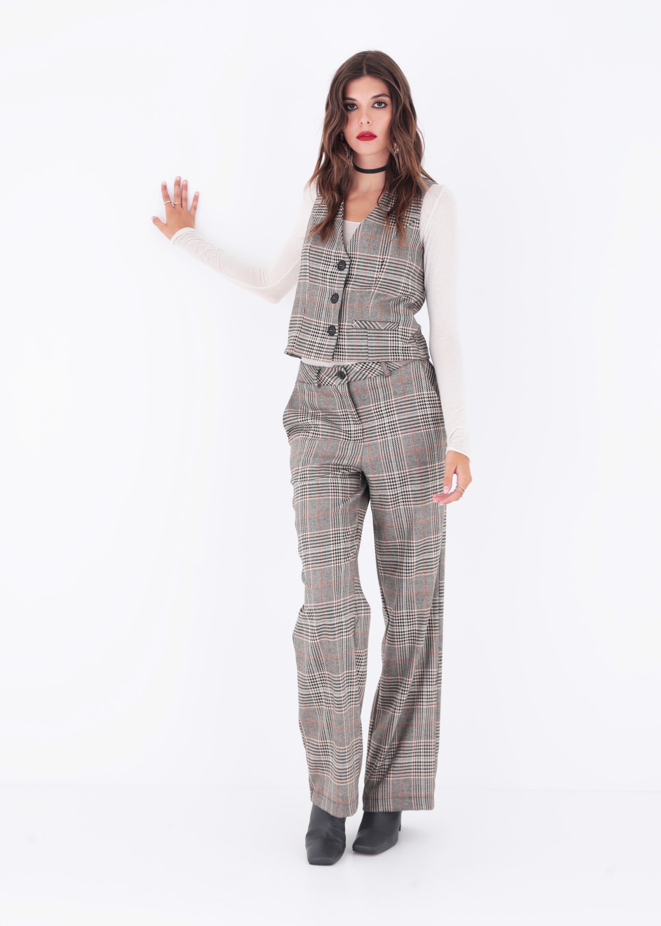 Pantalone palazzo in Principe di Galles - FW23