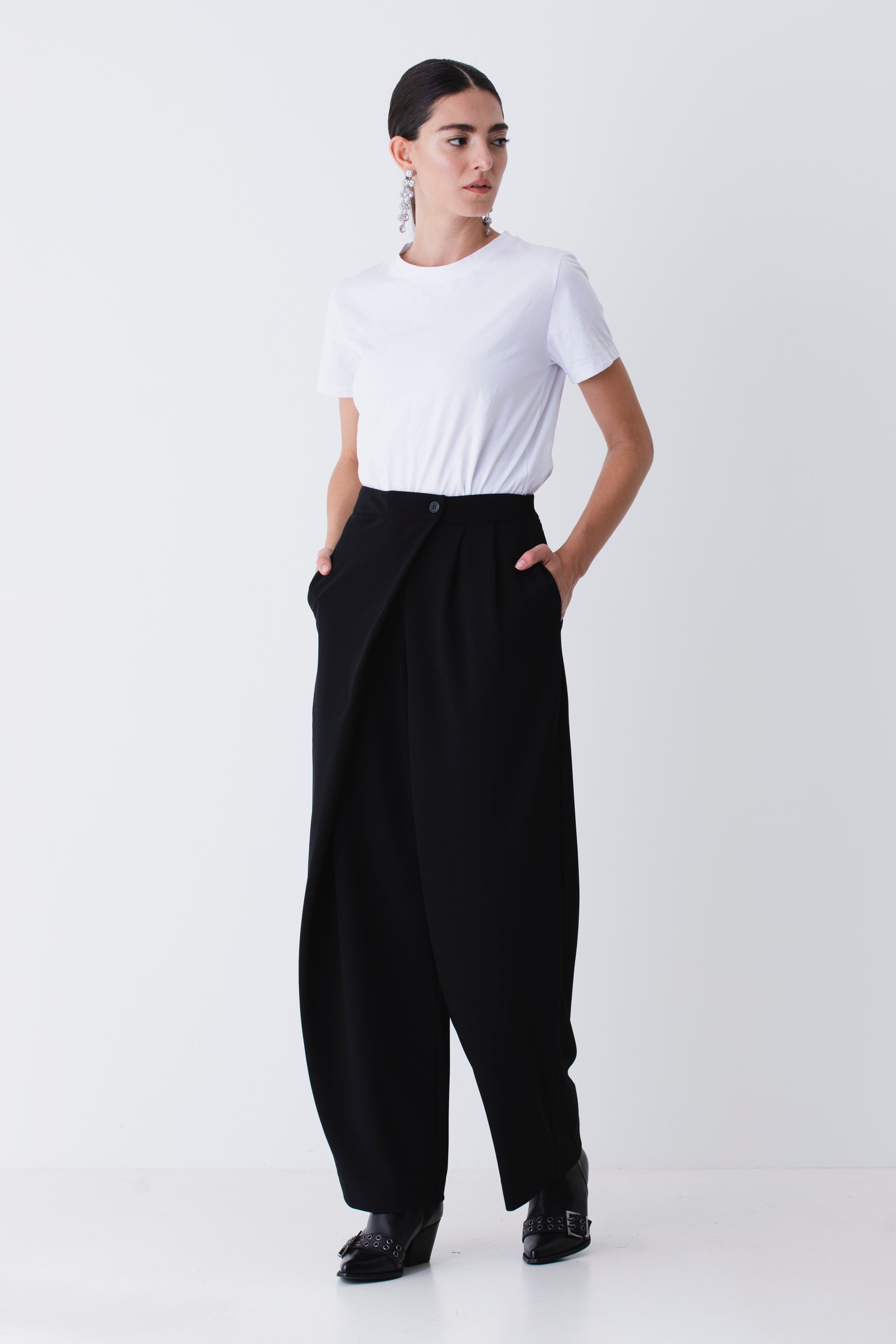 Pantalone sovrapposto in scuba crepe - FW26