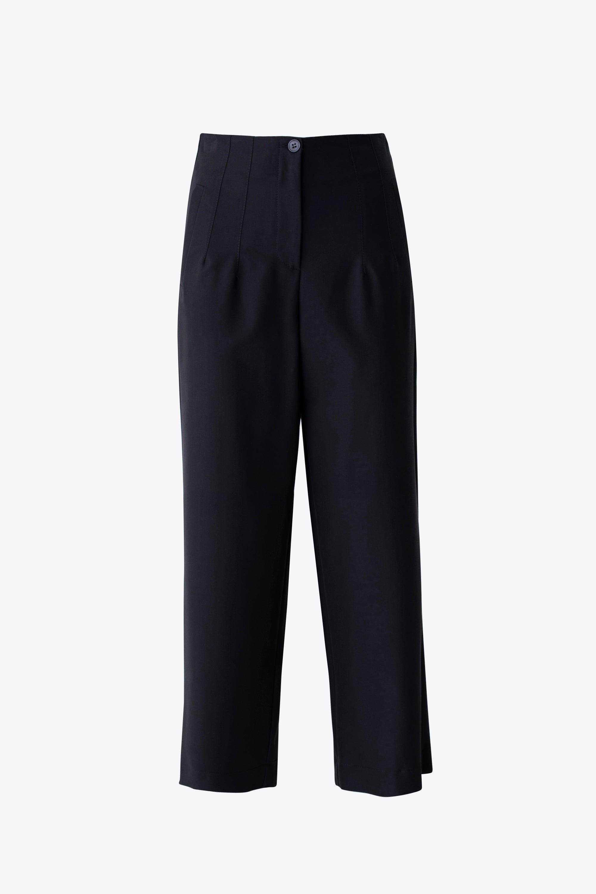 Pantalone dritto a vita alta in tessuto elasticizzato - FW26