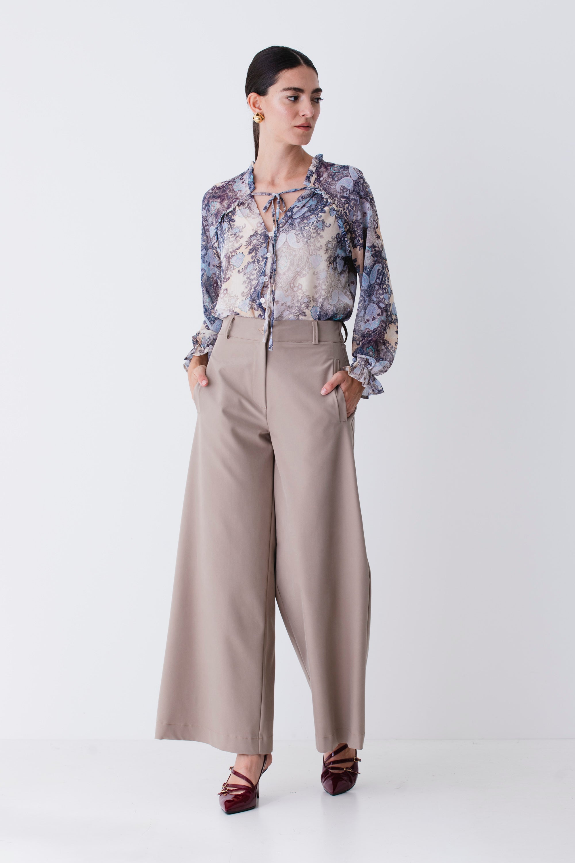 Camicia in georgette fantasia cachemire - FW26
