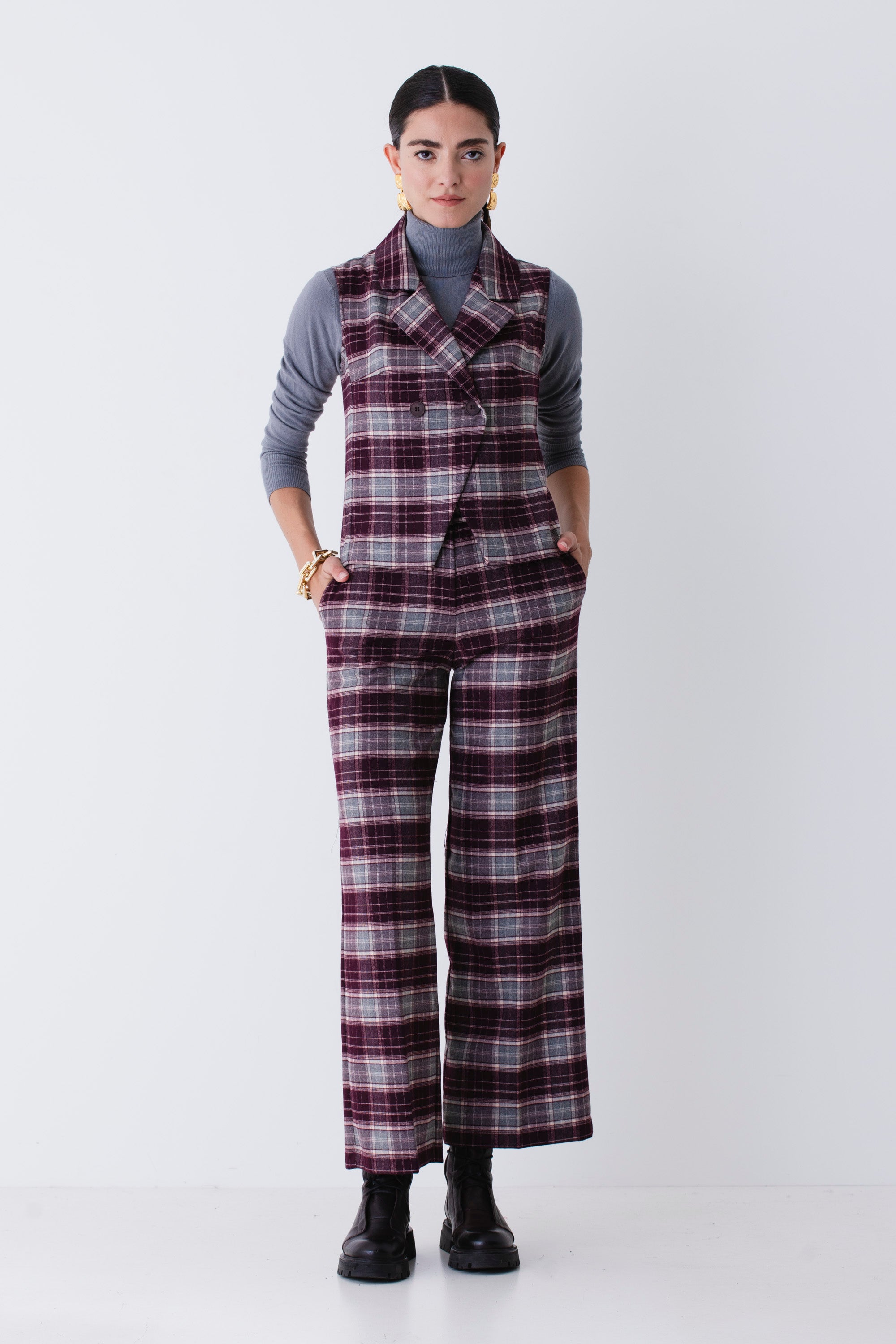 Pantalone palazzo a quadri - FW26
