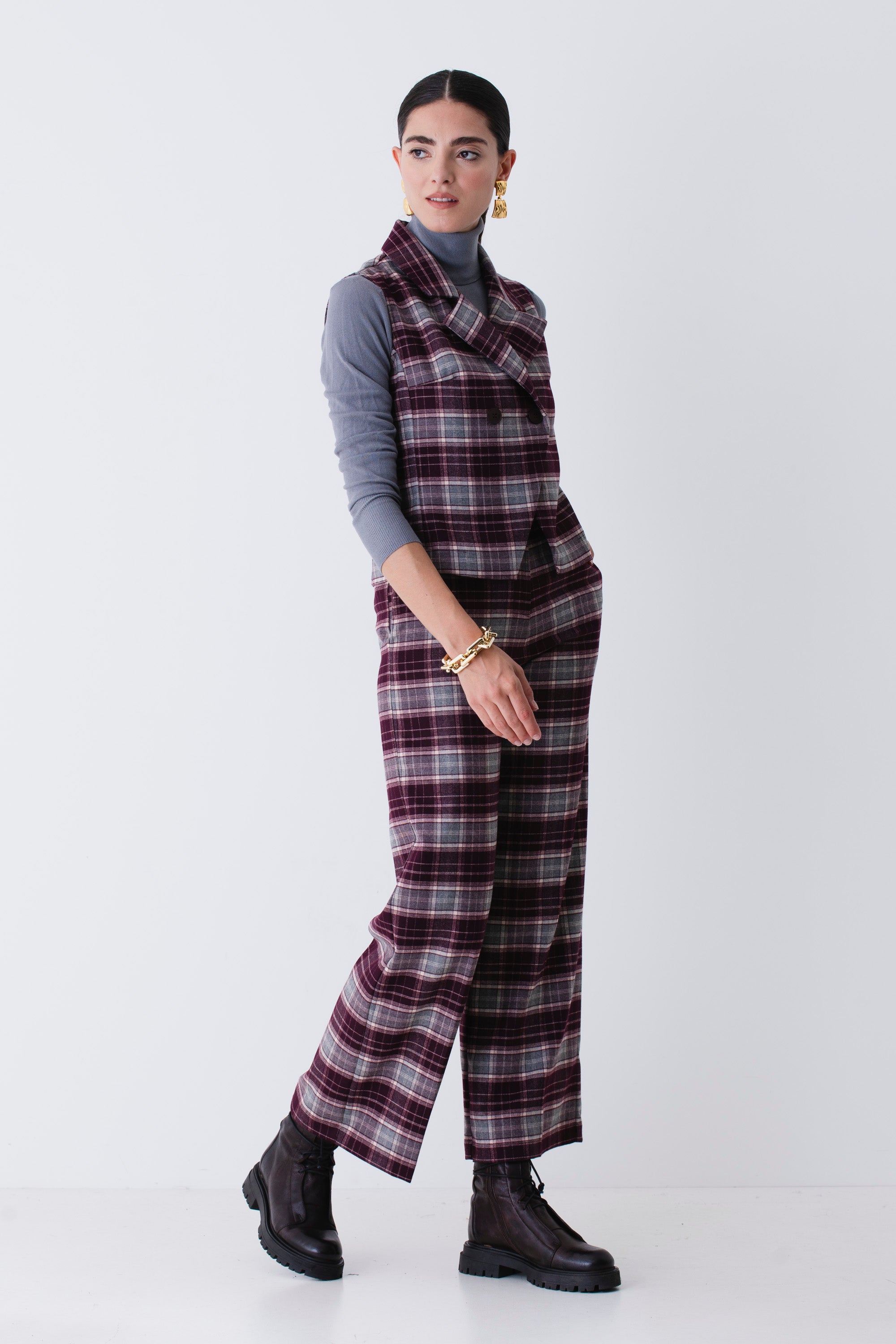 Pantalone palazzo a quadri - FW26