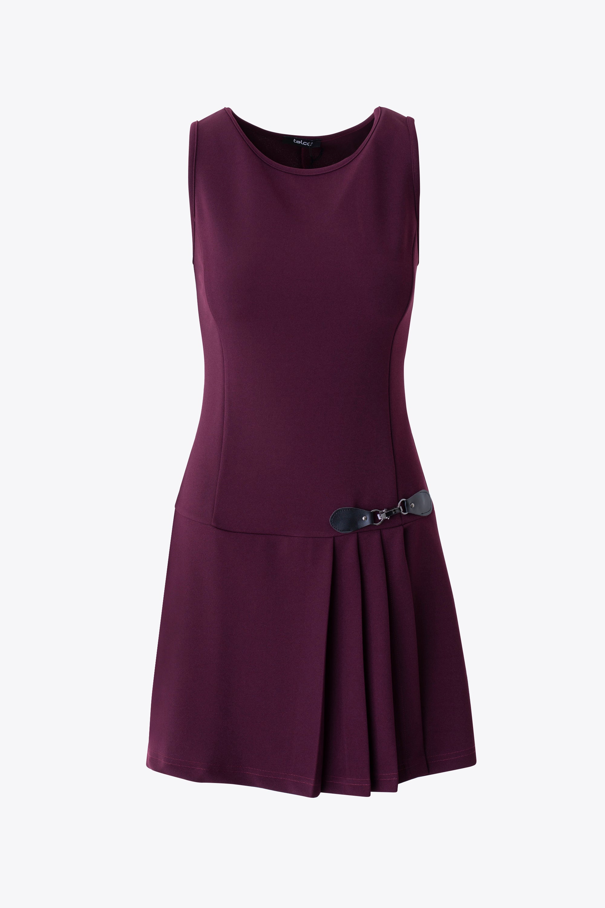Abito corto in scuba crepe con gancio e pieghe - FW26