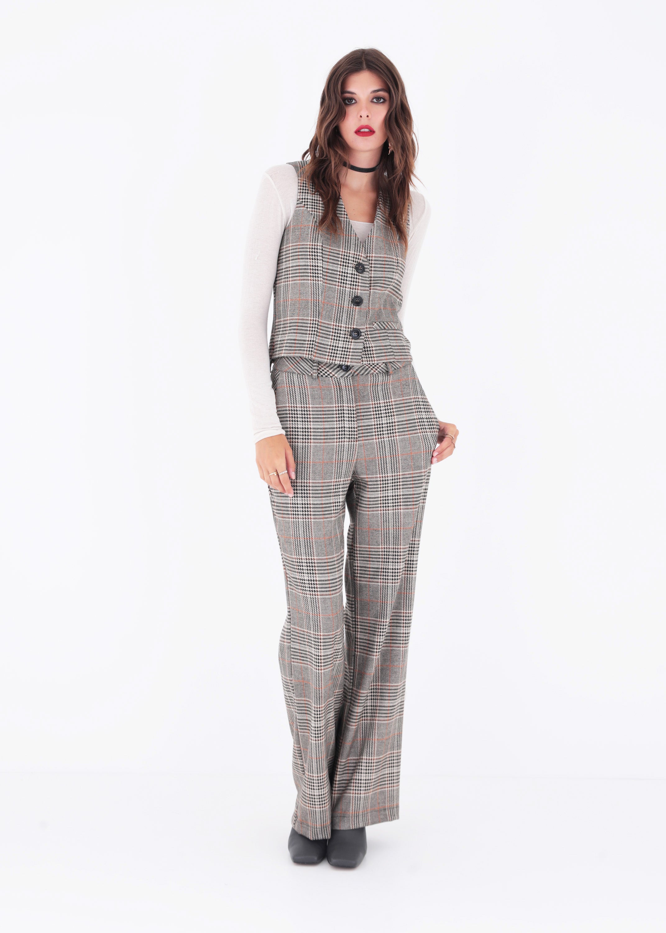 Gilet ad un petto in Principe di Galles - FW23