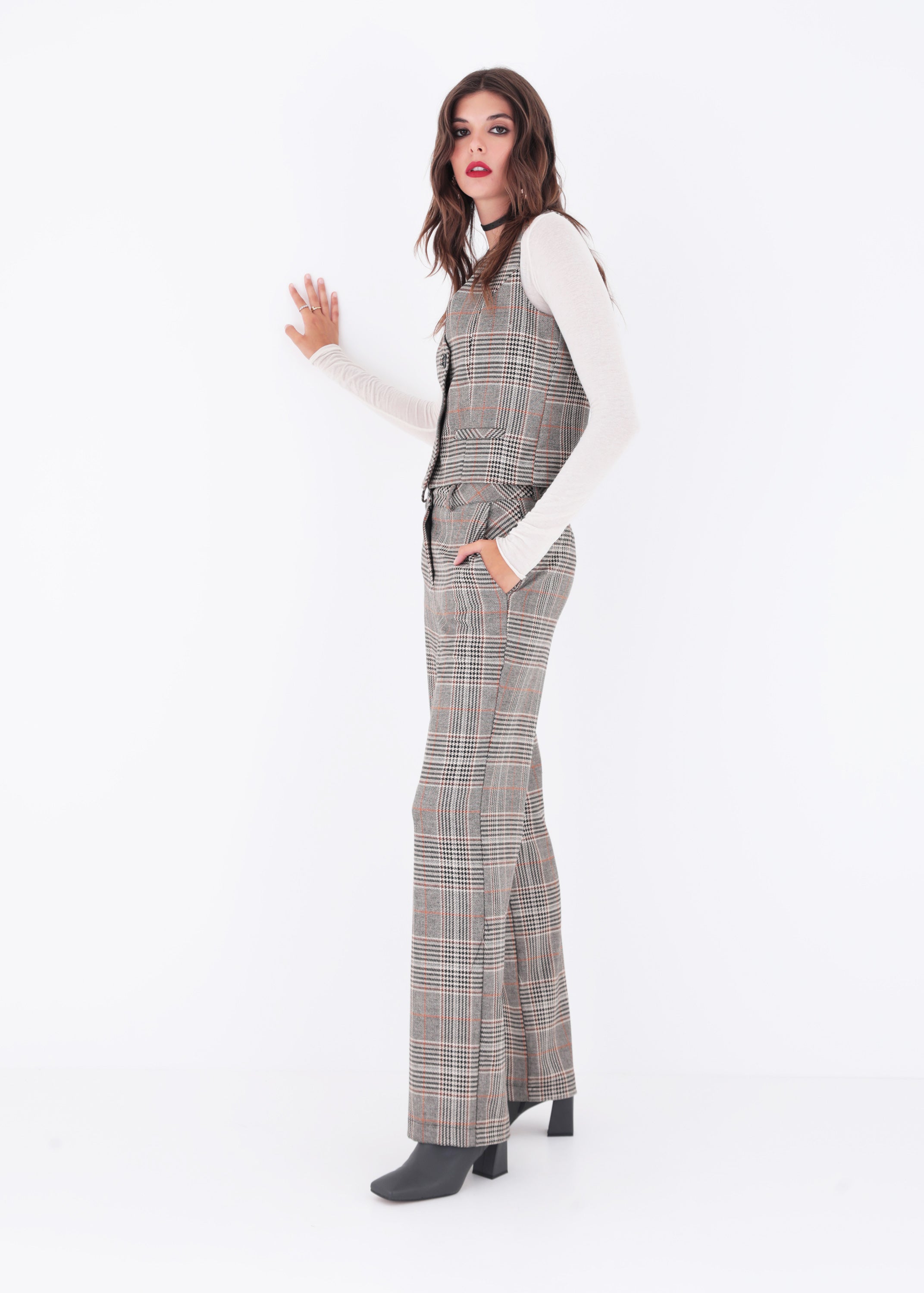 Gilet ad un petto in Principe di Galles - FW23