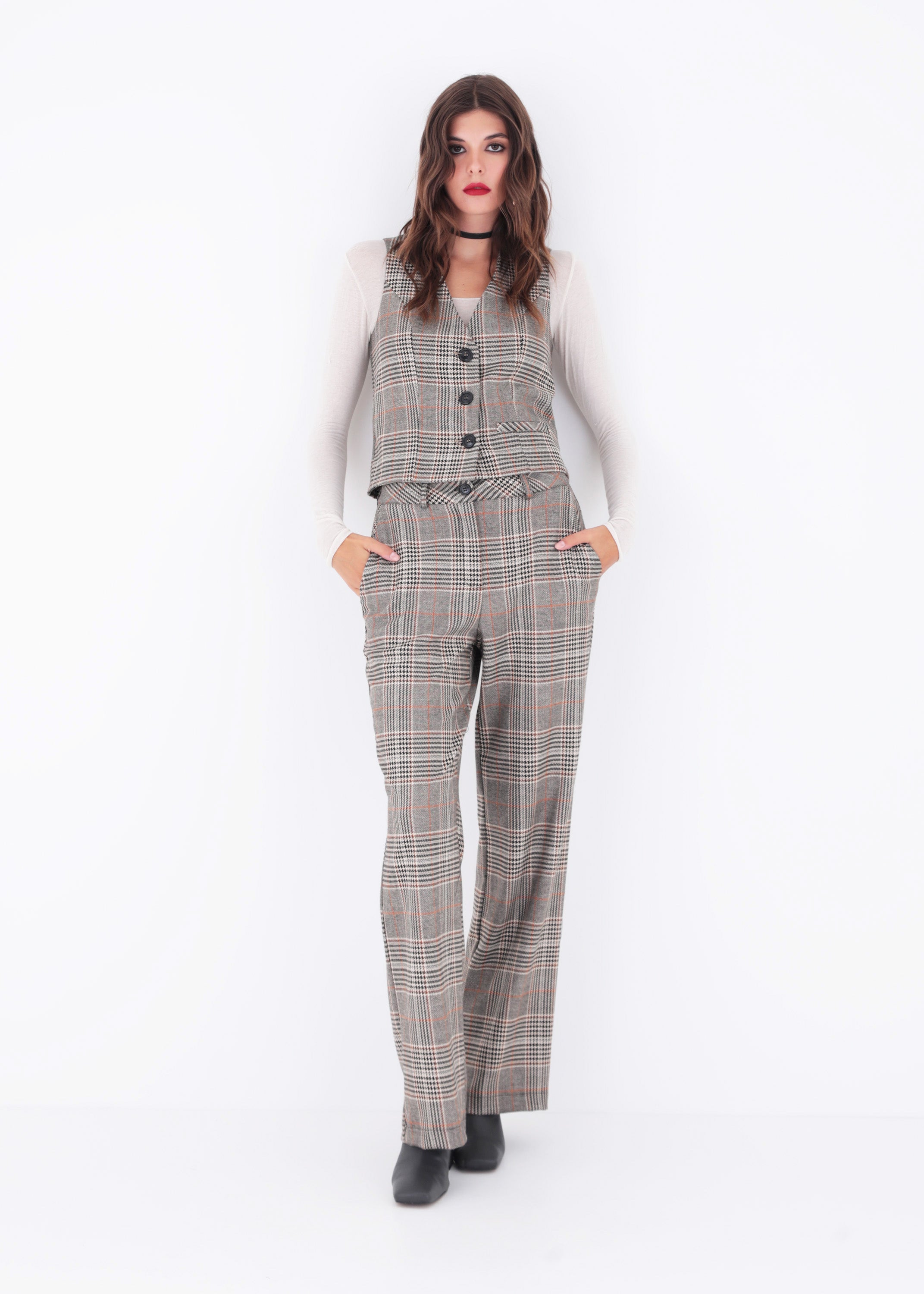 Gilet ad un petto in Principe di Galles - FW23
