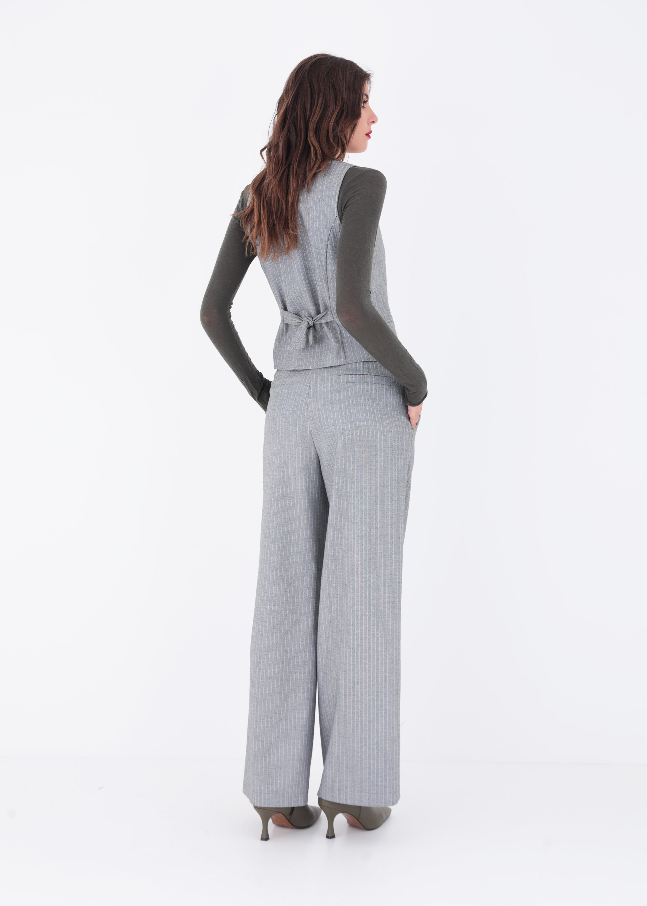 Gilet ad un petto in tessuto spinato - FW23