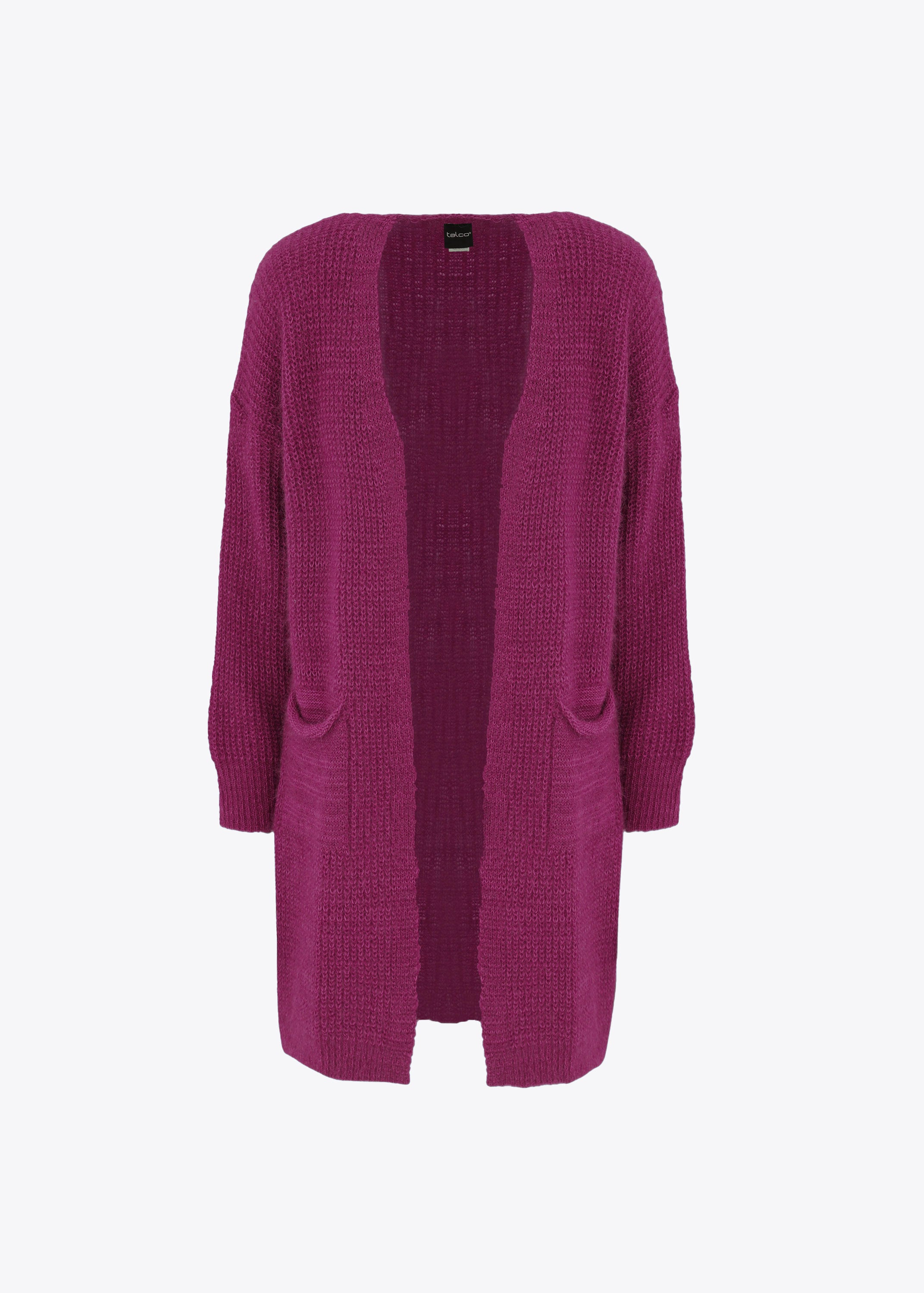 Cardigan in maglia effetto mohair con tasche - FW23