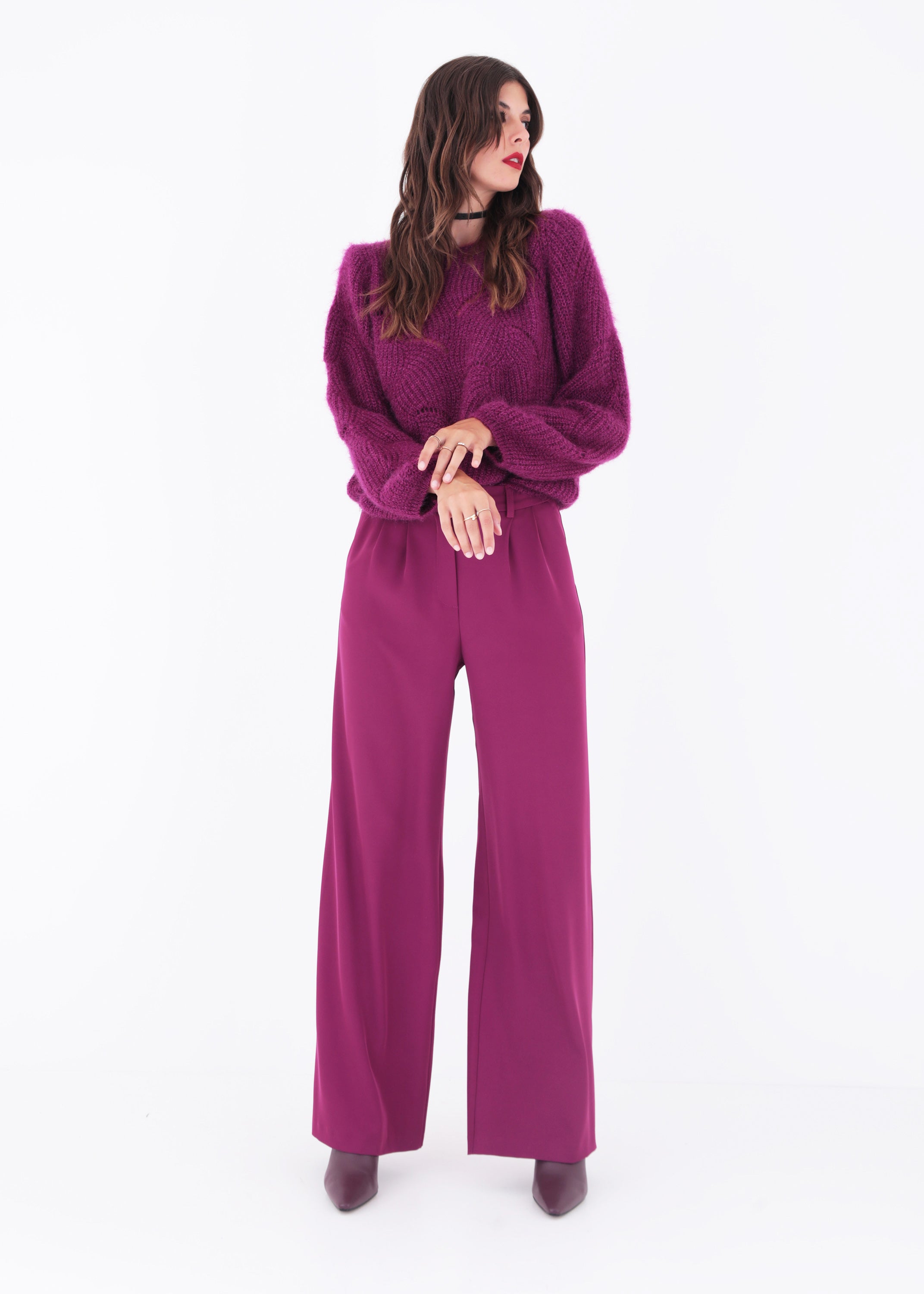 Pullover in maglia punto ventaglio effetto mohair - FW23
