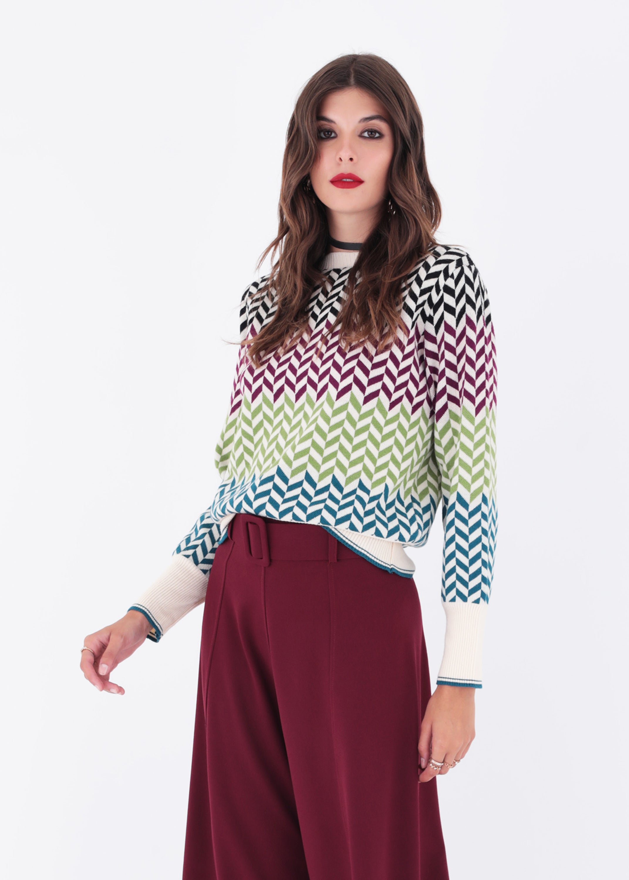 Pullover in maglia jacquard multicolor - FW23